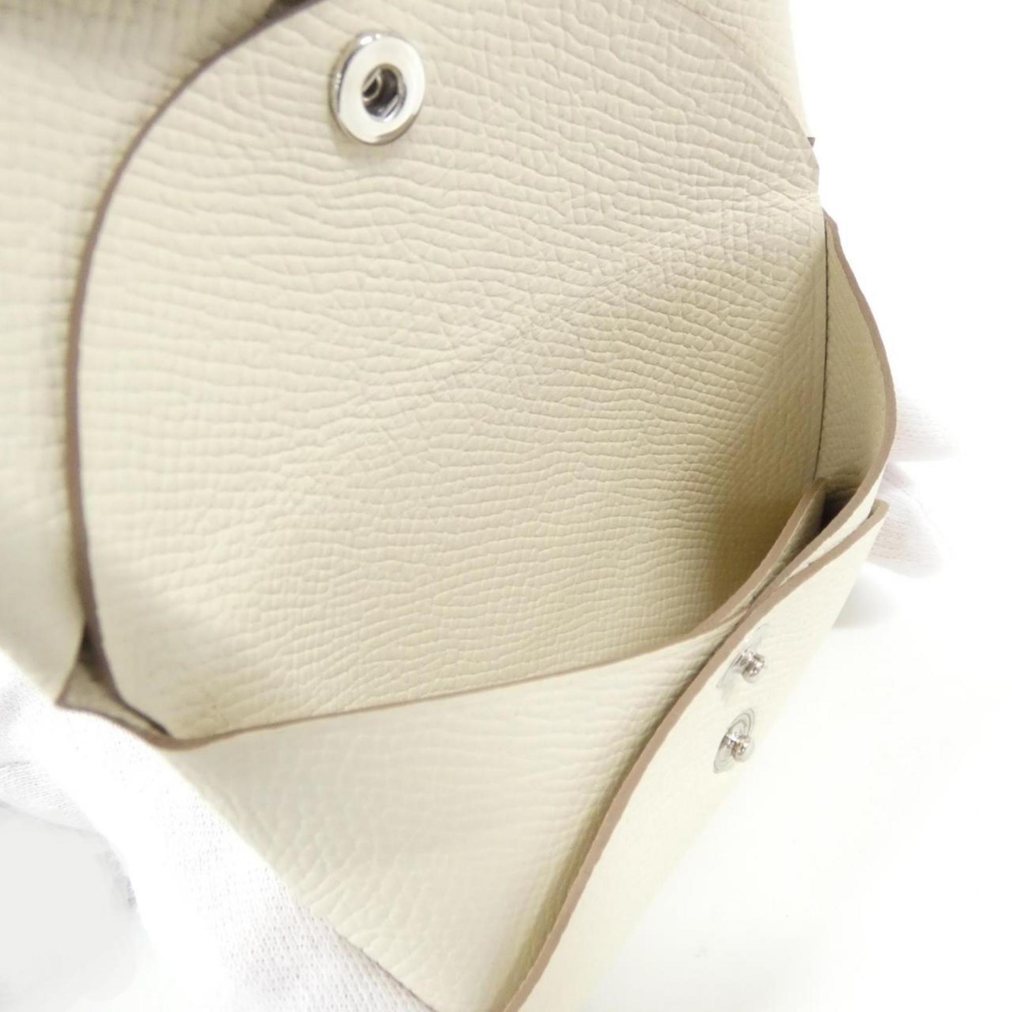 Hermes White Epsom Leather Coin Purse/Coin Case (Pre-Owned)