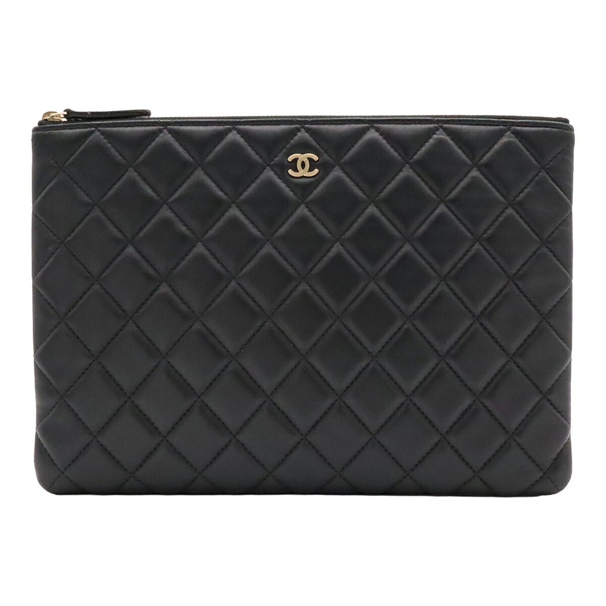 Chanel Black Leather Clutch Bag Pouch (Pre-Owned)