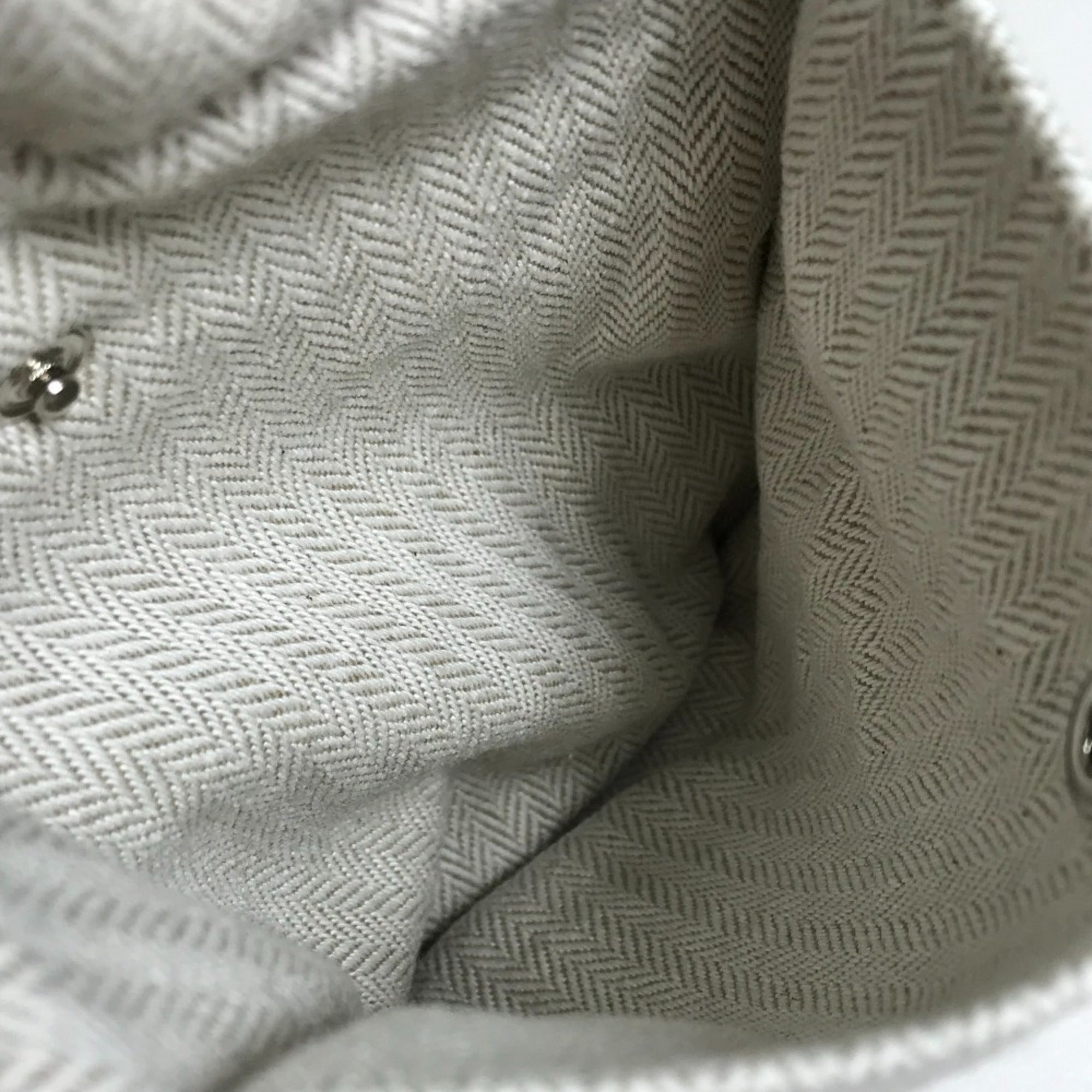 Hermes Beige Toile Chevron Pouch (Pre-Owned)