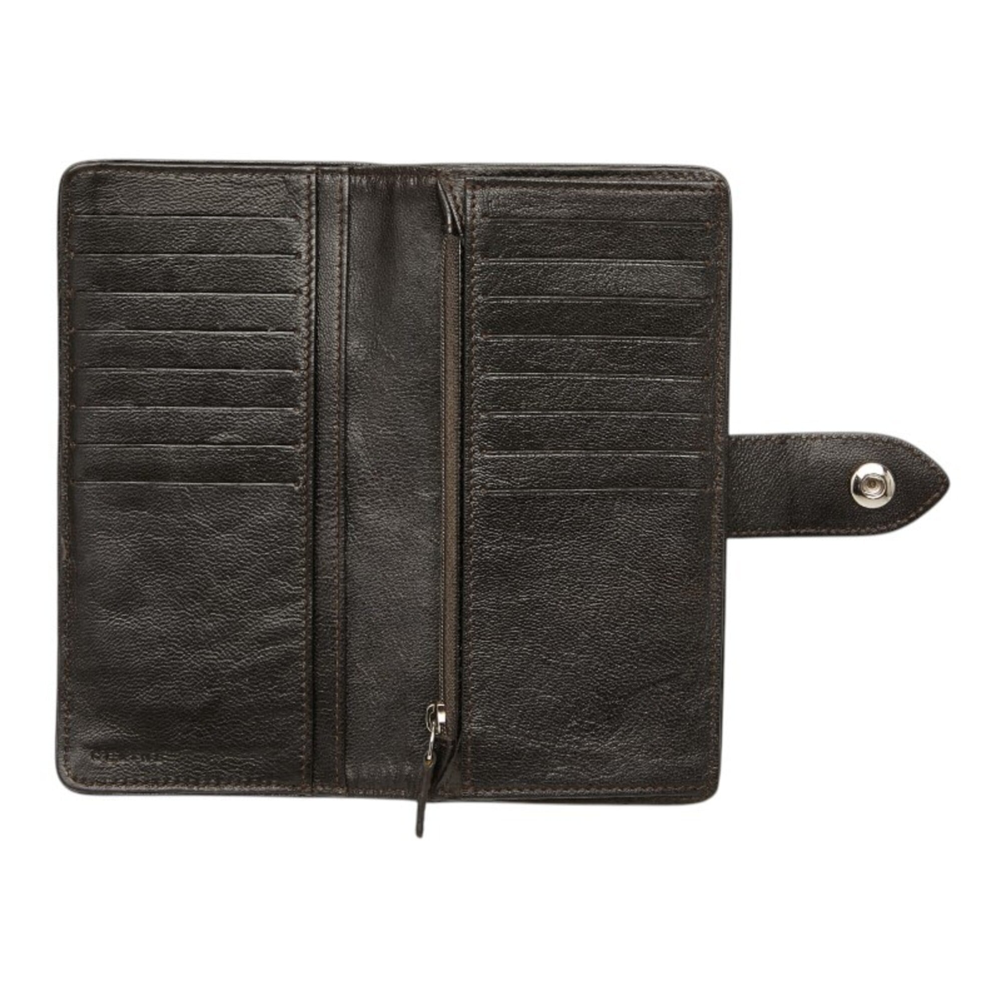 Celine Gray Denim Leather Long Wallet (Bi-Fold) (Pre-Owned)