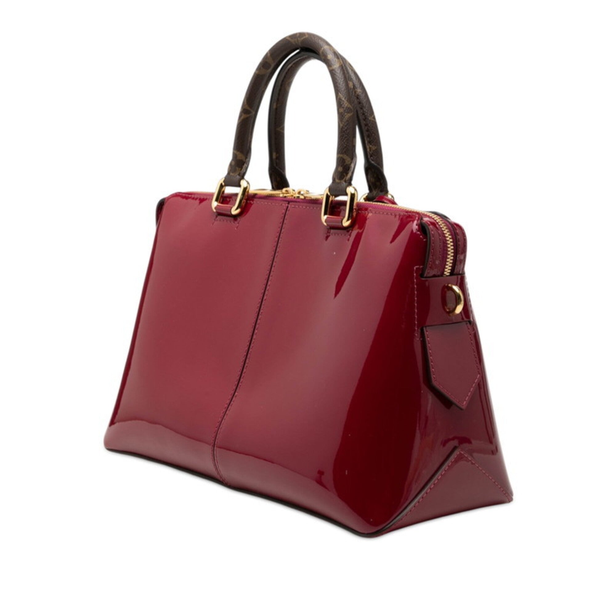 Louis Vuitton Brown Purple Patent Leather Handbag Shoulder Bag (Pre-Owned)