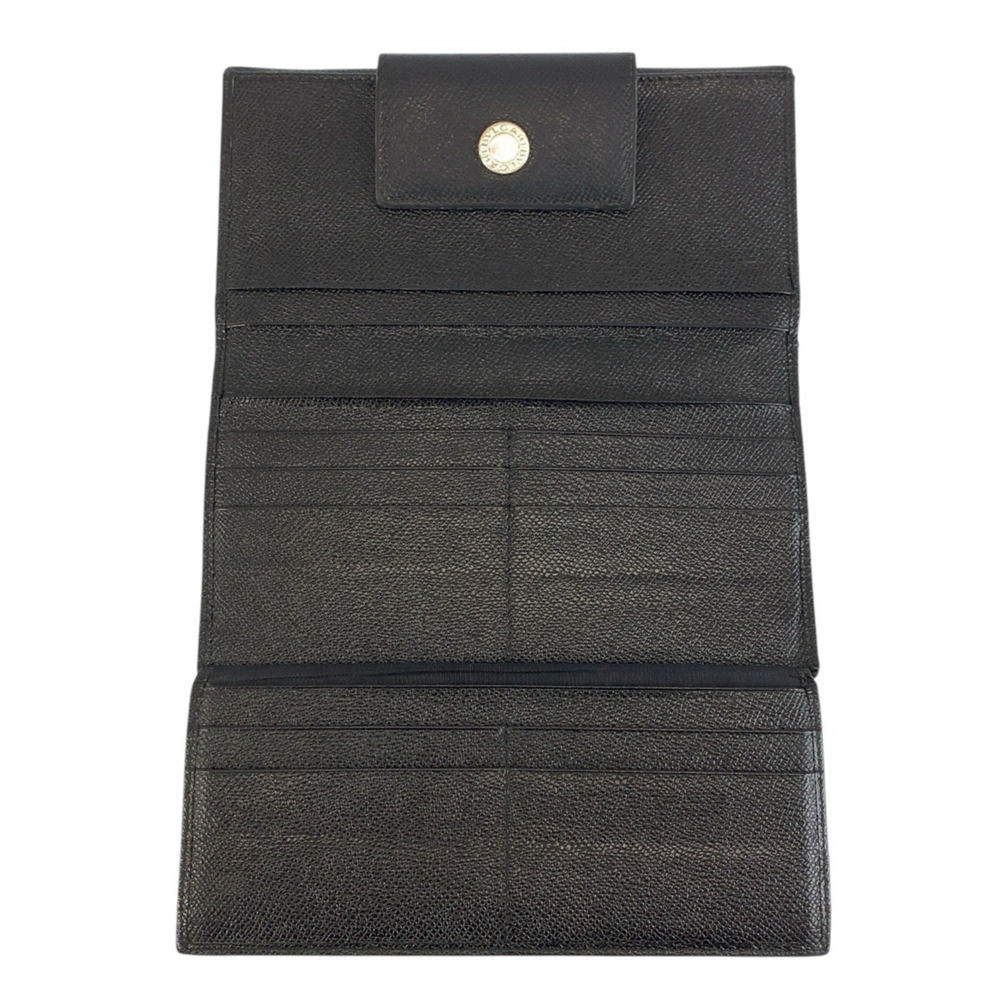 Bvlgari Black Leather Long Wallet (Bi-Fold) (Pre-Owned)