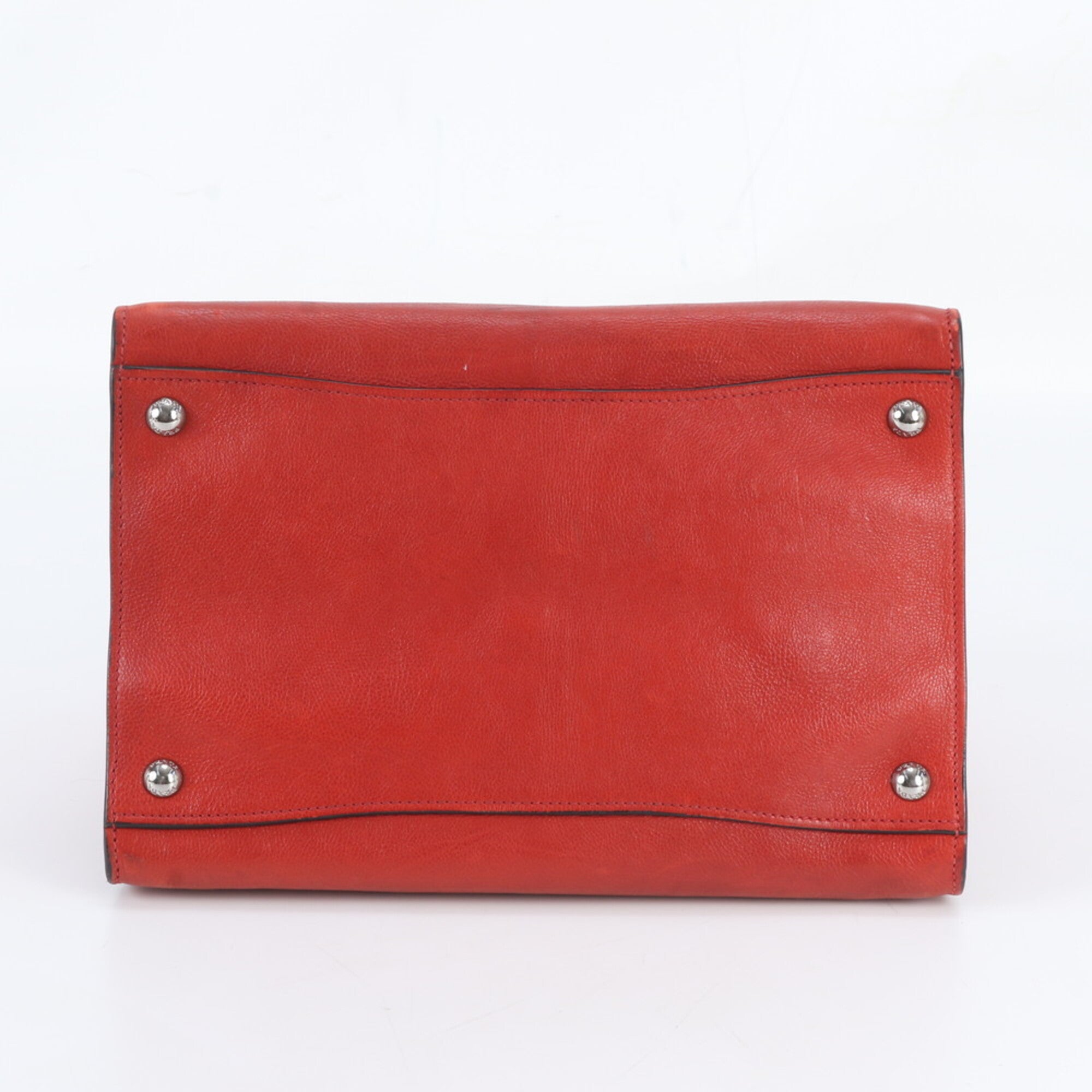 Prada Red Color Leather Shoulder Bag (Pre-Owned)