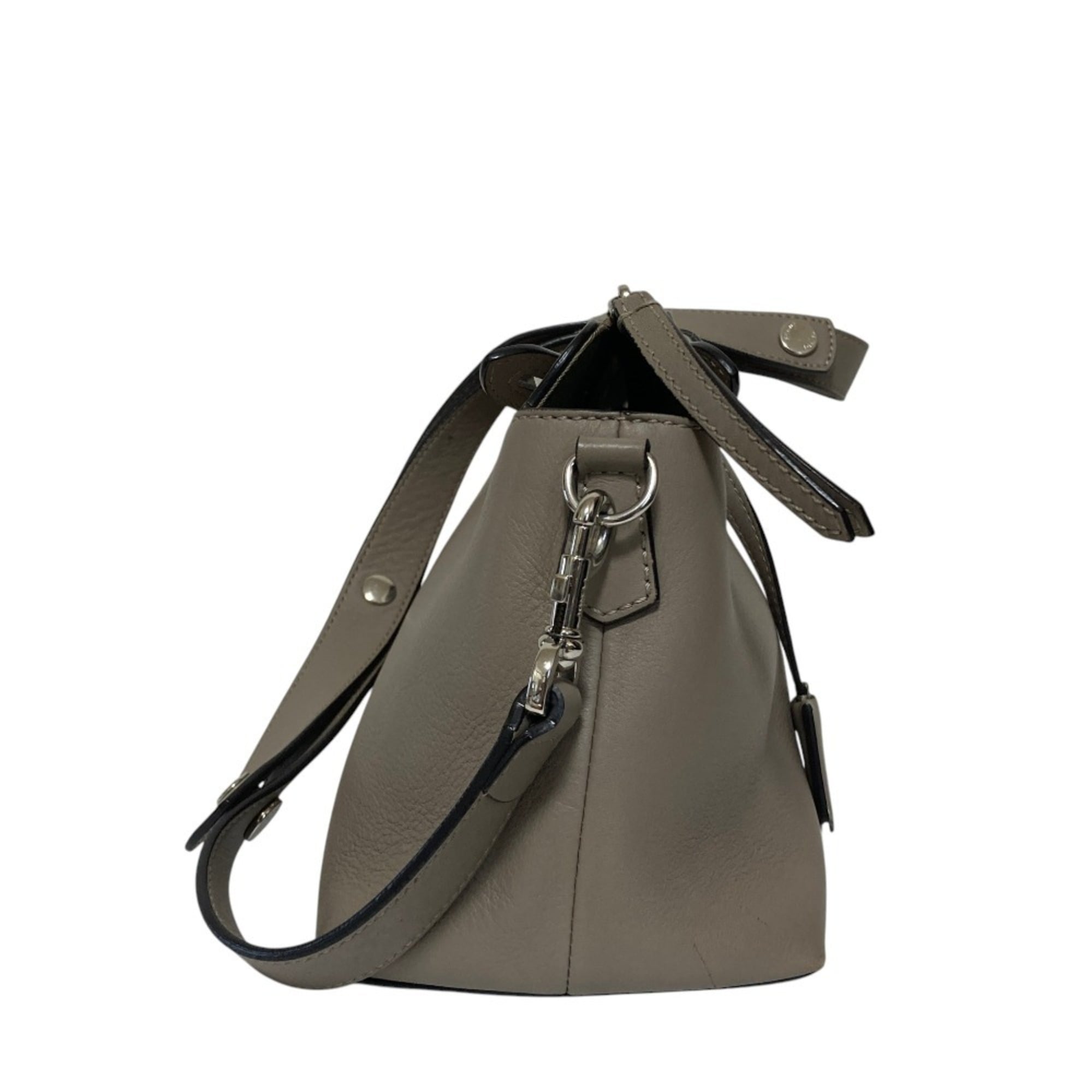 Fendi Grayish Leather Shoulder Bag (Pre-Owned)