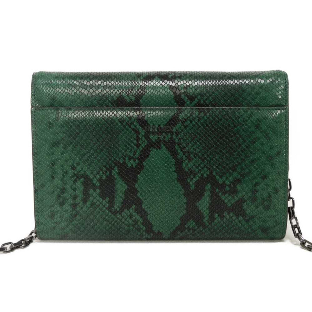 Jimmy Choo Green Leather Clutch Bag Shoulder Bag (Pre-Owned)