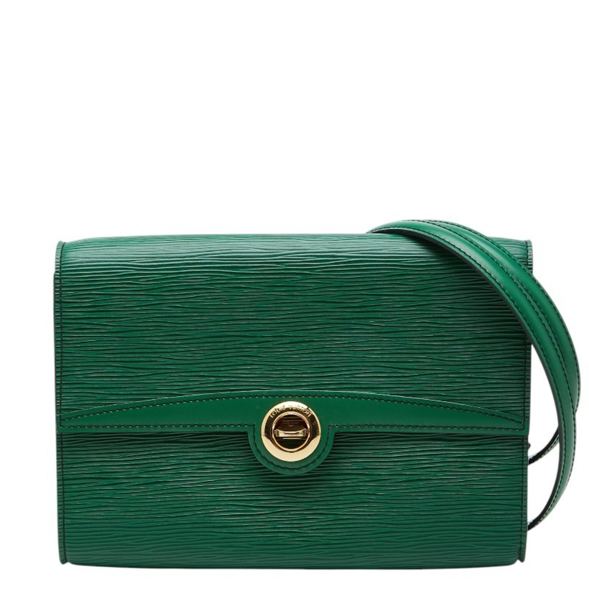 Louis Vuitton Borneo Green Leather Clutch Bag Shoulder Bag (Pre-Owned)