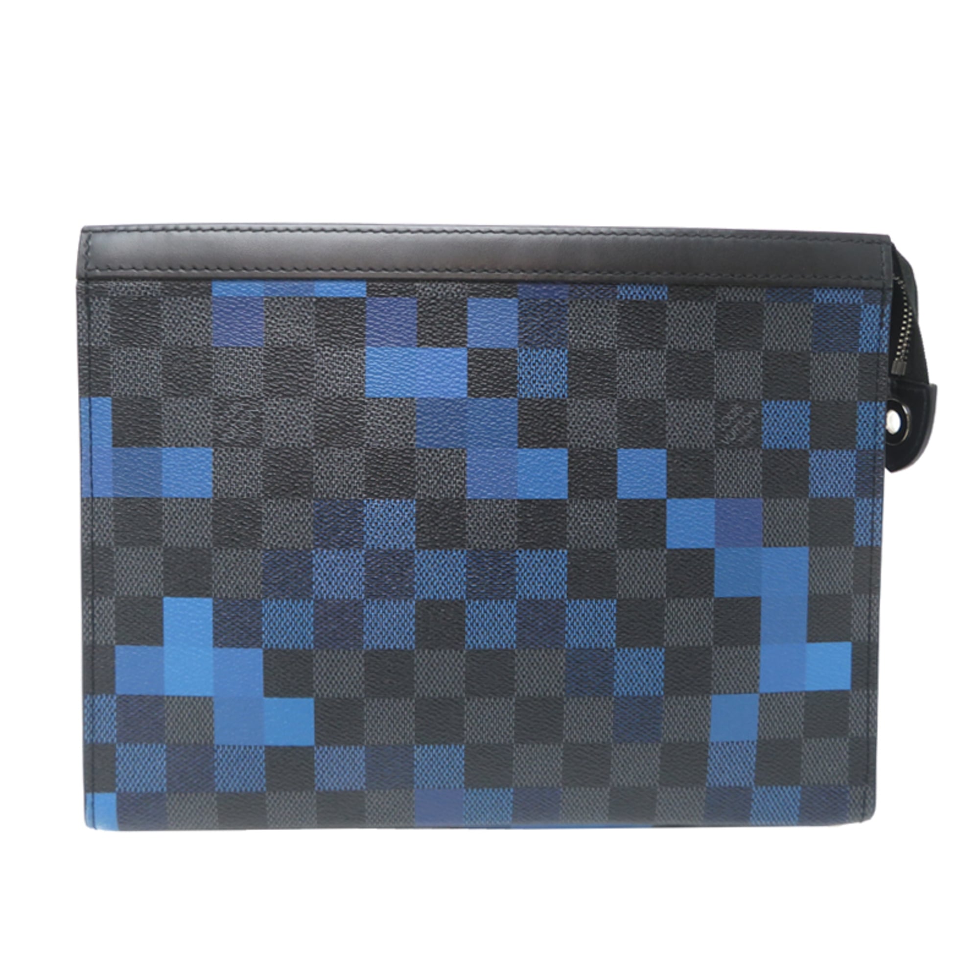 Louis Vuitton Black Blue Damier Graphite Clutch Bag (Pre-Owned)