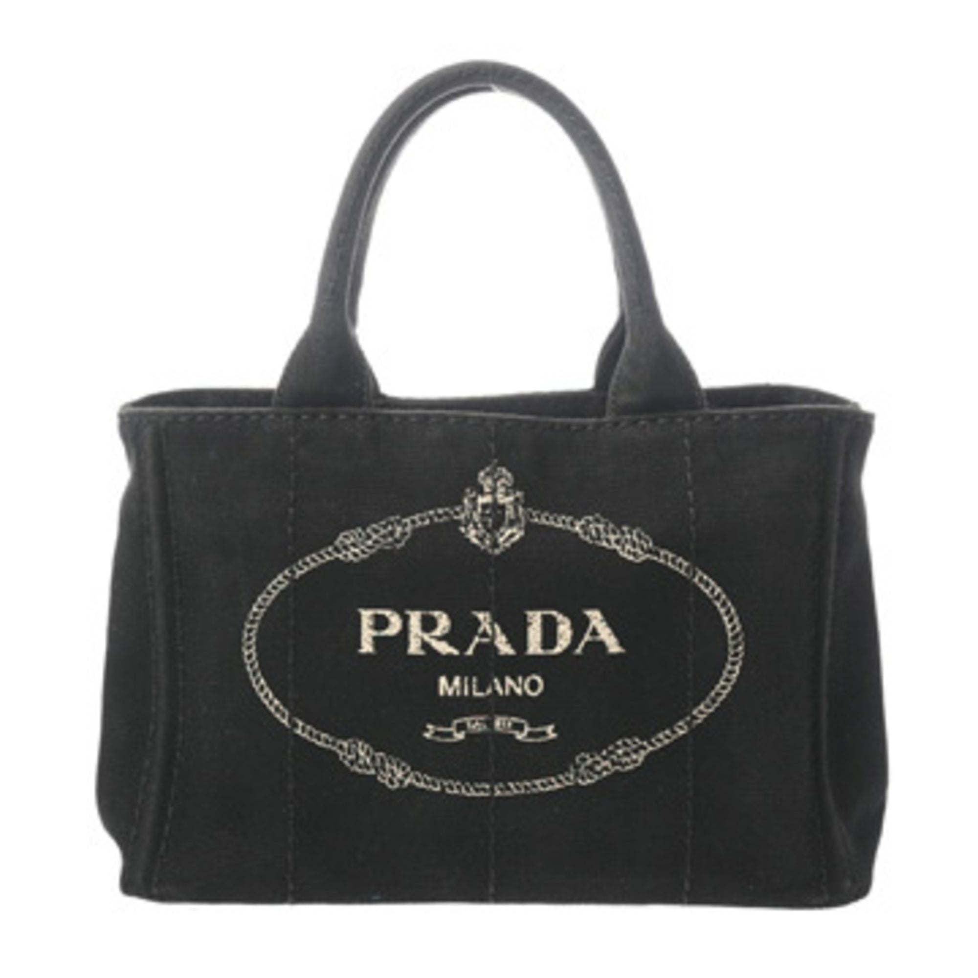 Prada Black Canvas Handbag (Pre-Owned)
