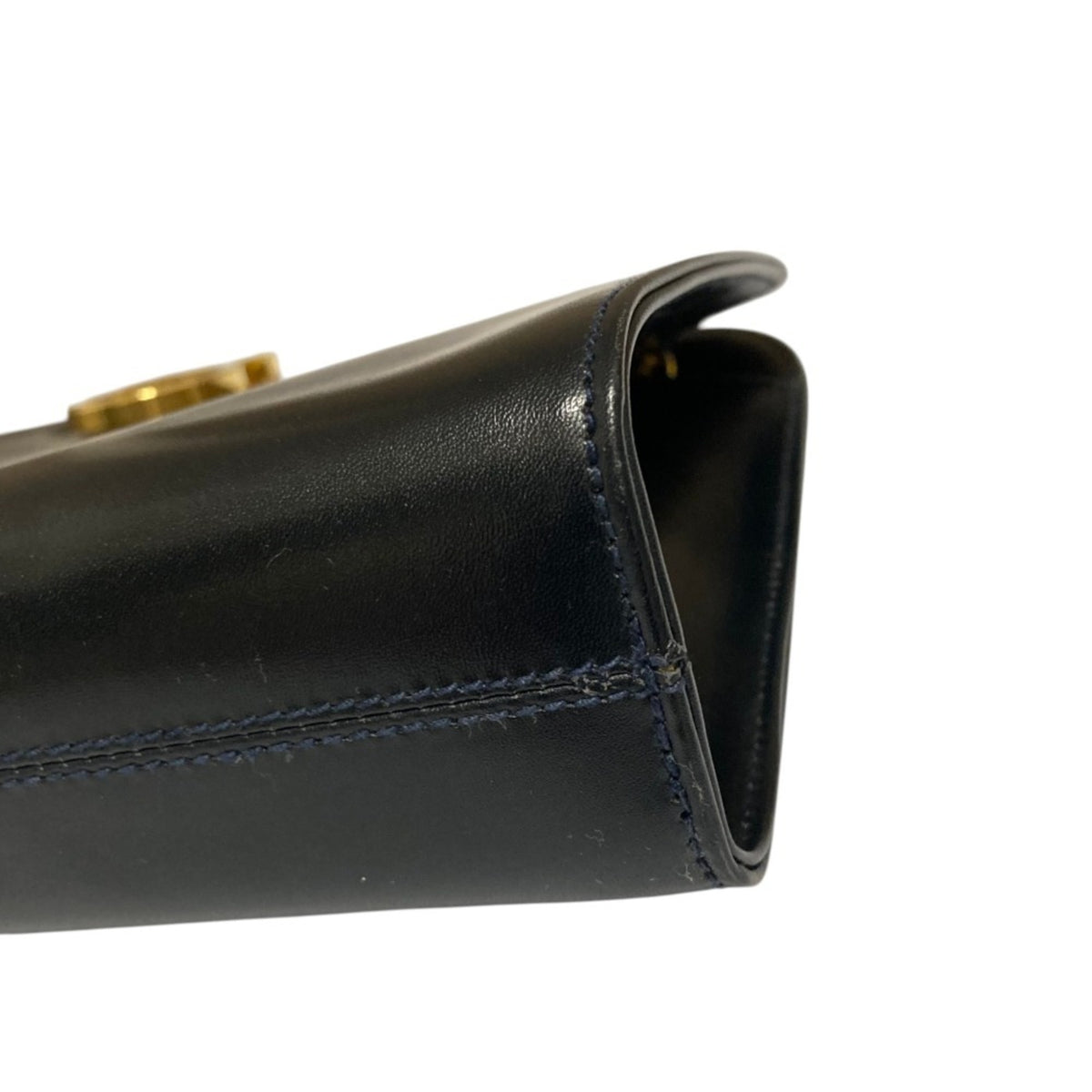Salvatore Ferragamo Black Leather Clutch Bag Shoulder Bag (Pre-Owned)