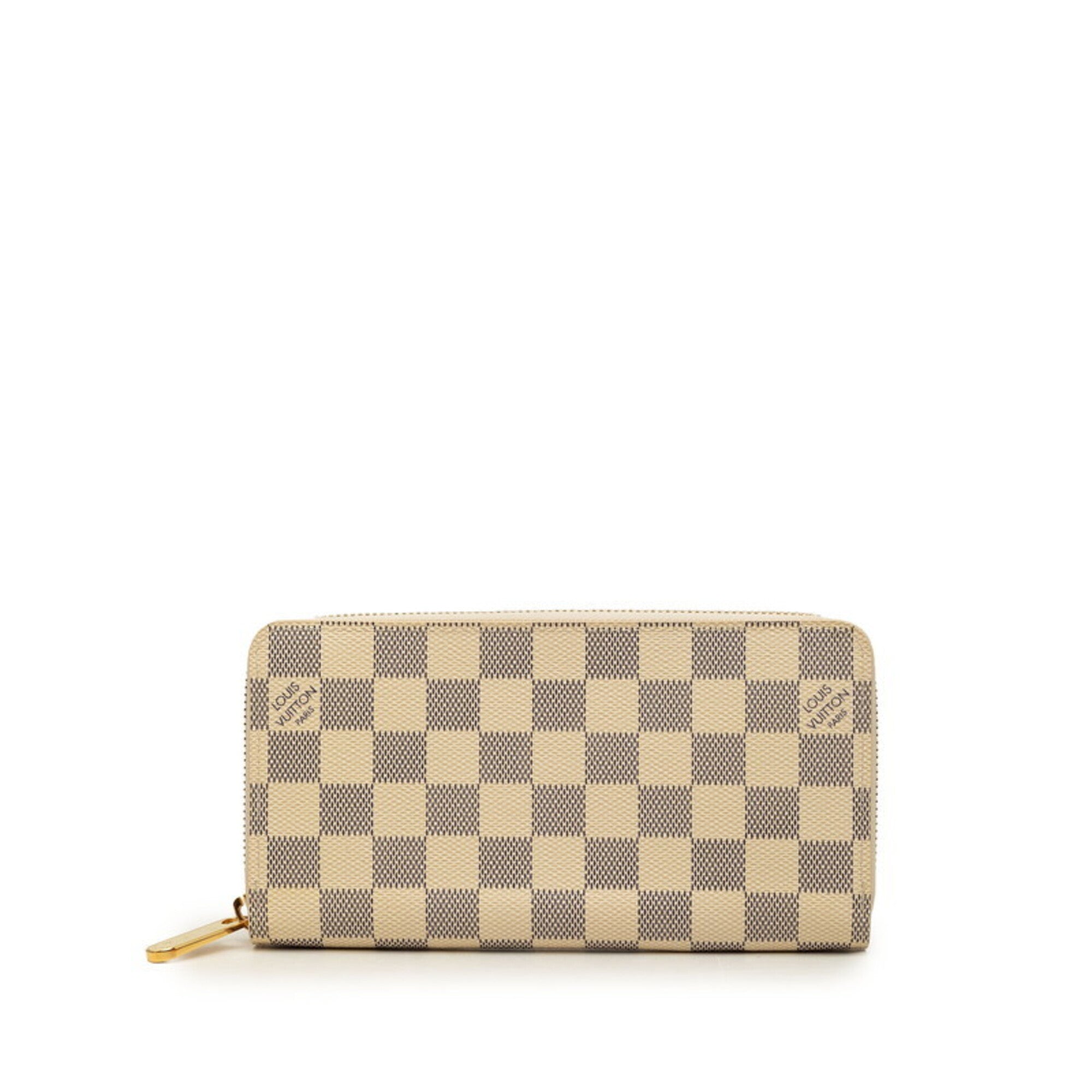 Louis Vuitton Damier Azur White Pvc Leather Long Wallet (Bi-Fold) (Pre-Owned)