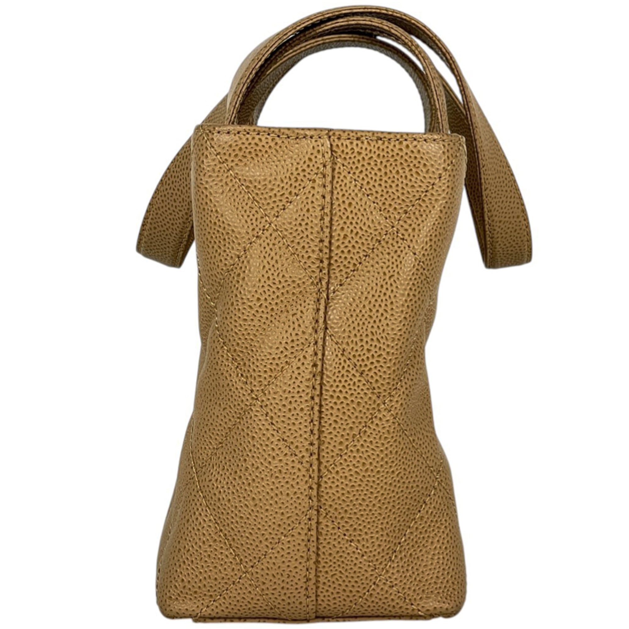 Chanel Matelasse Brown Grained Calfskin Handbag Tote Bag (Pre-Owned)