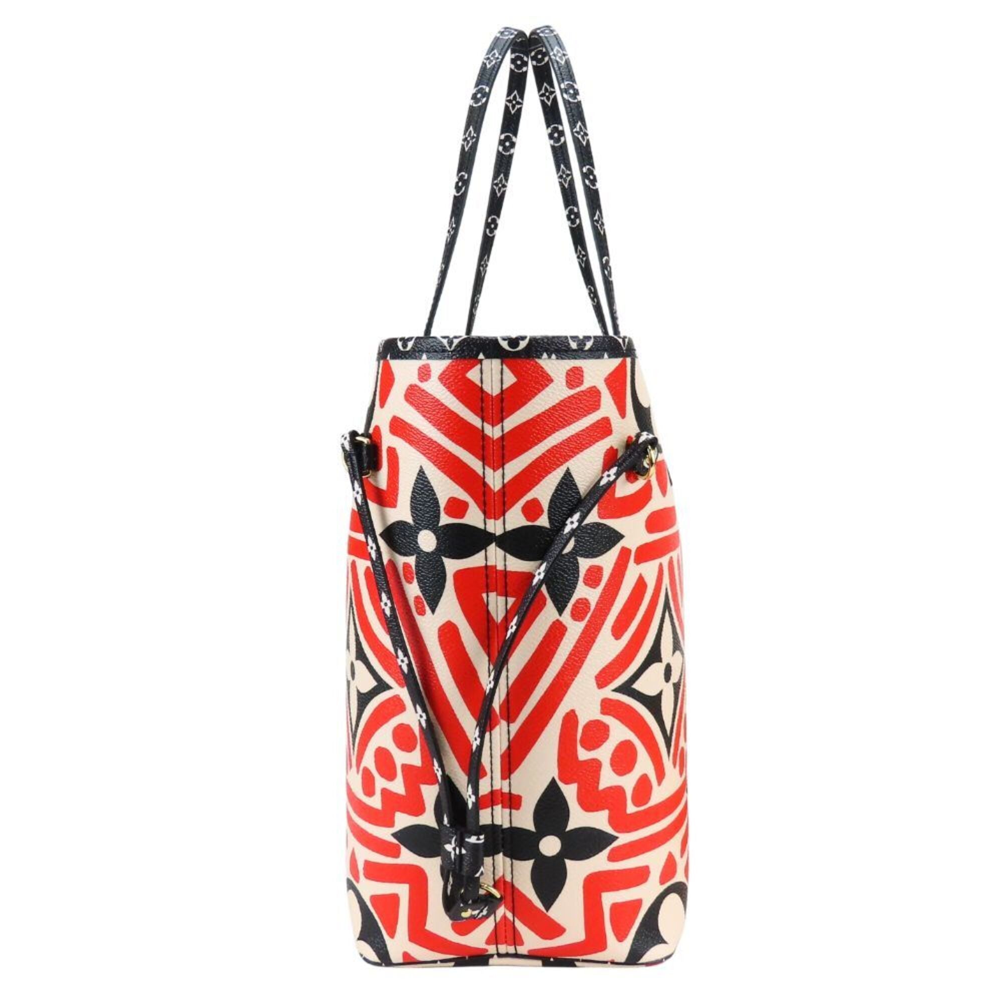 Louis Vuitton Black Red Color White Monogram Tote Bag (Pre-Owned)