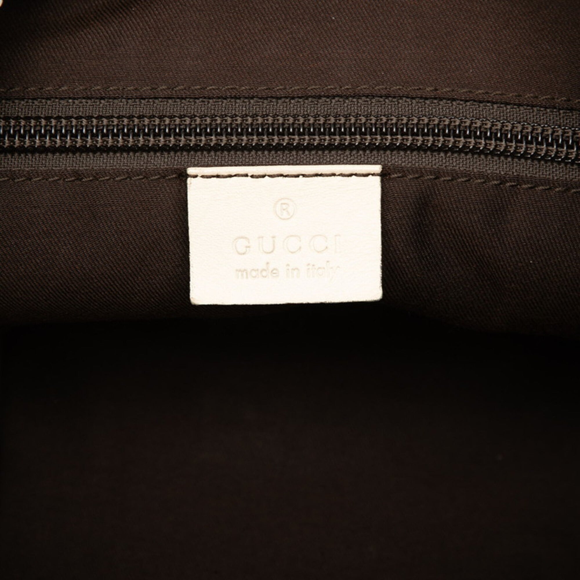 Gucci Beige Ivory Canvas Leather Shoulder Bag (Pre-Owned)