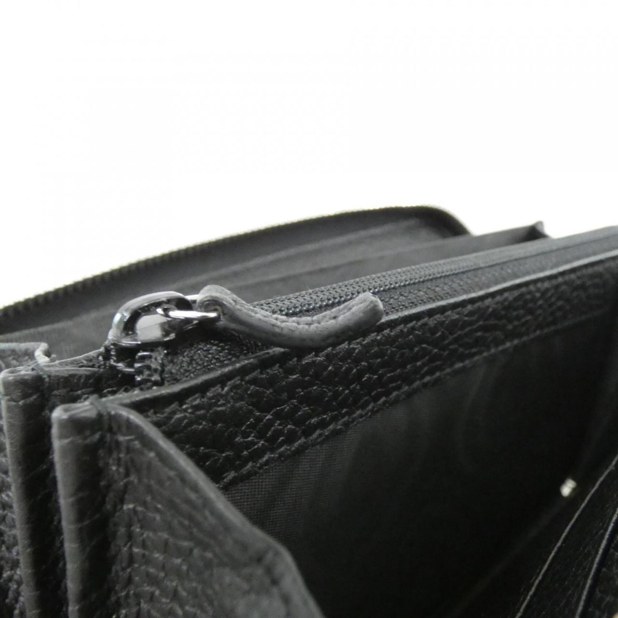 Gucci Black Gg Leather Long Wallet (Bi-Fold) (Pre-Owned)