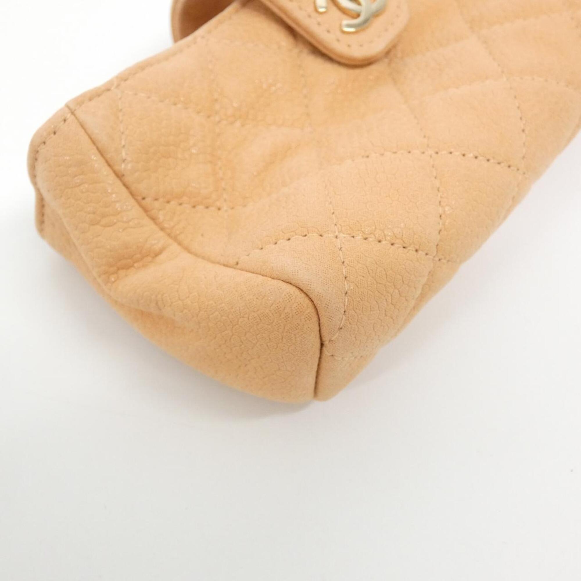 Chanel Orange Grained Calfskin Handbag Pouch (Pre-Owned)