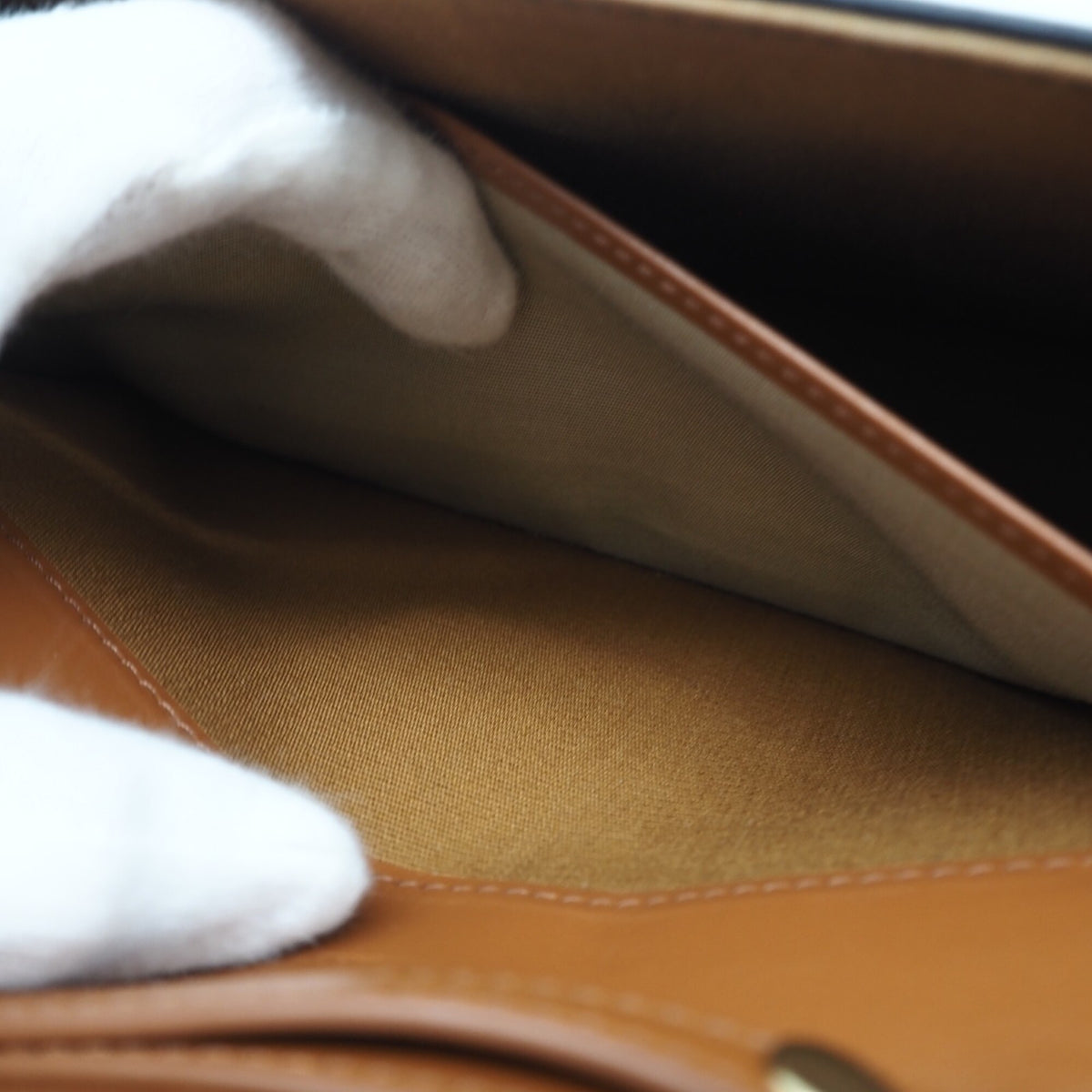 Celine Beige Brown Canvas Shoulder Bag (Pre-Owned)