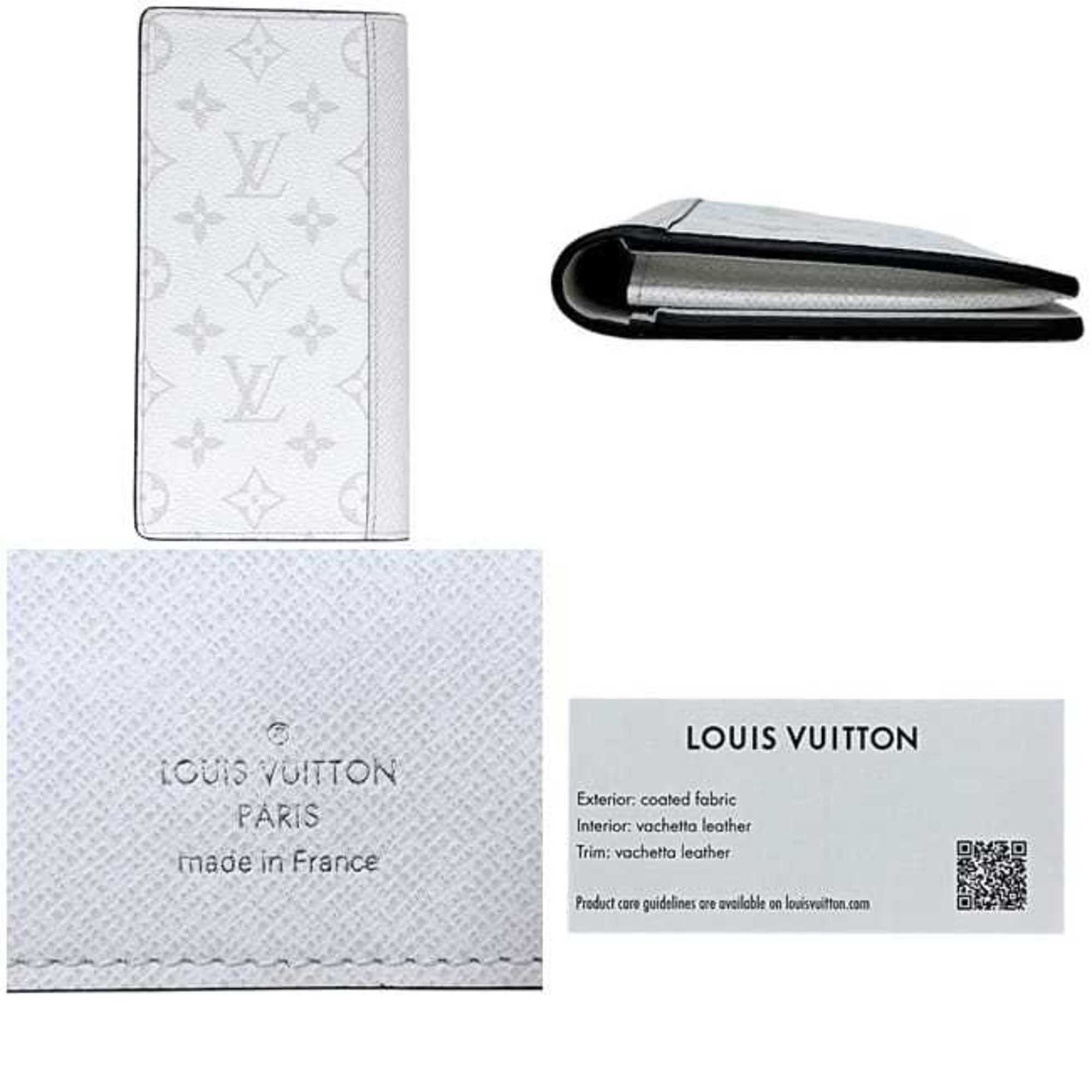 Louis Vuitton White Taiga Leather Monogram Long Wallet (Bi-Fold) (Pre-Owned)