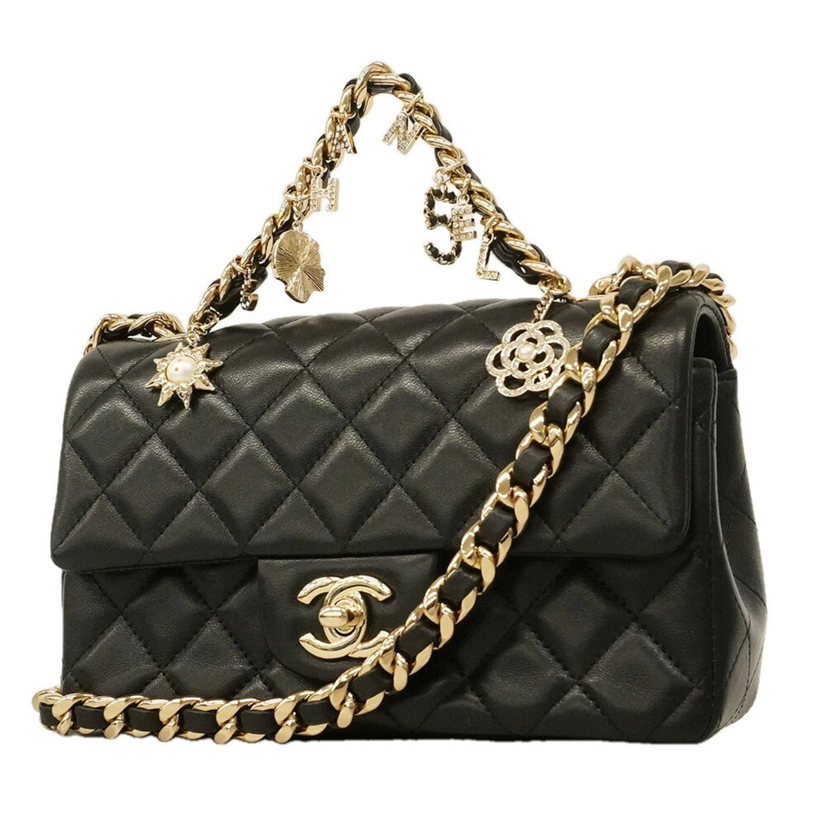 Chanel Black Leather Shoulder Bag (Pre-Owned)