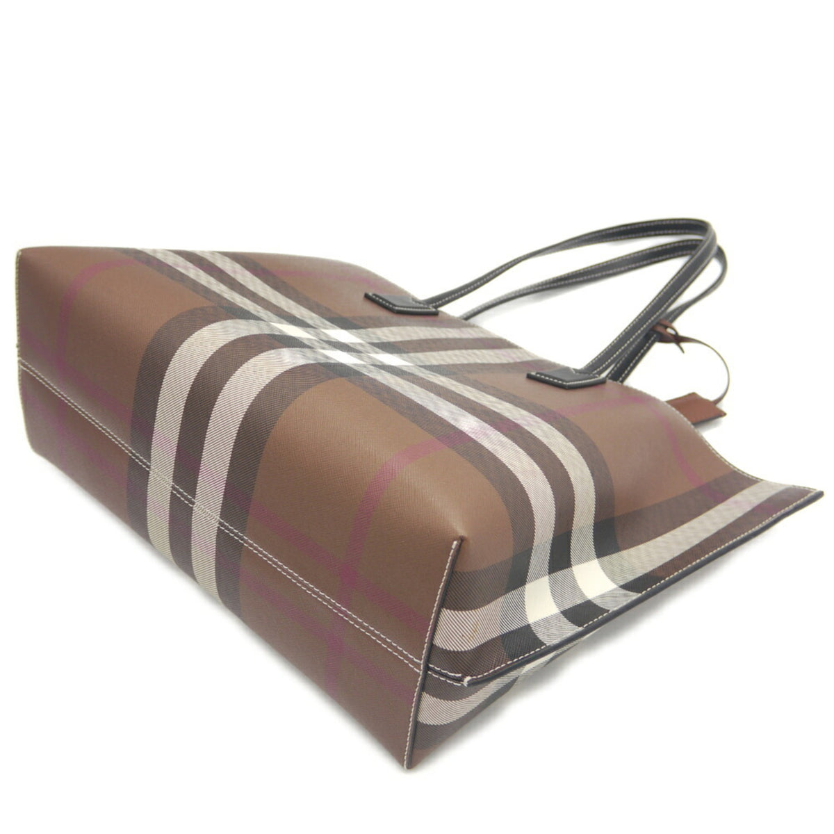 Burberry Brown Elastane Cotton Polyester Tote Bag (Pre-Owned)