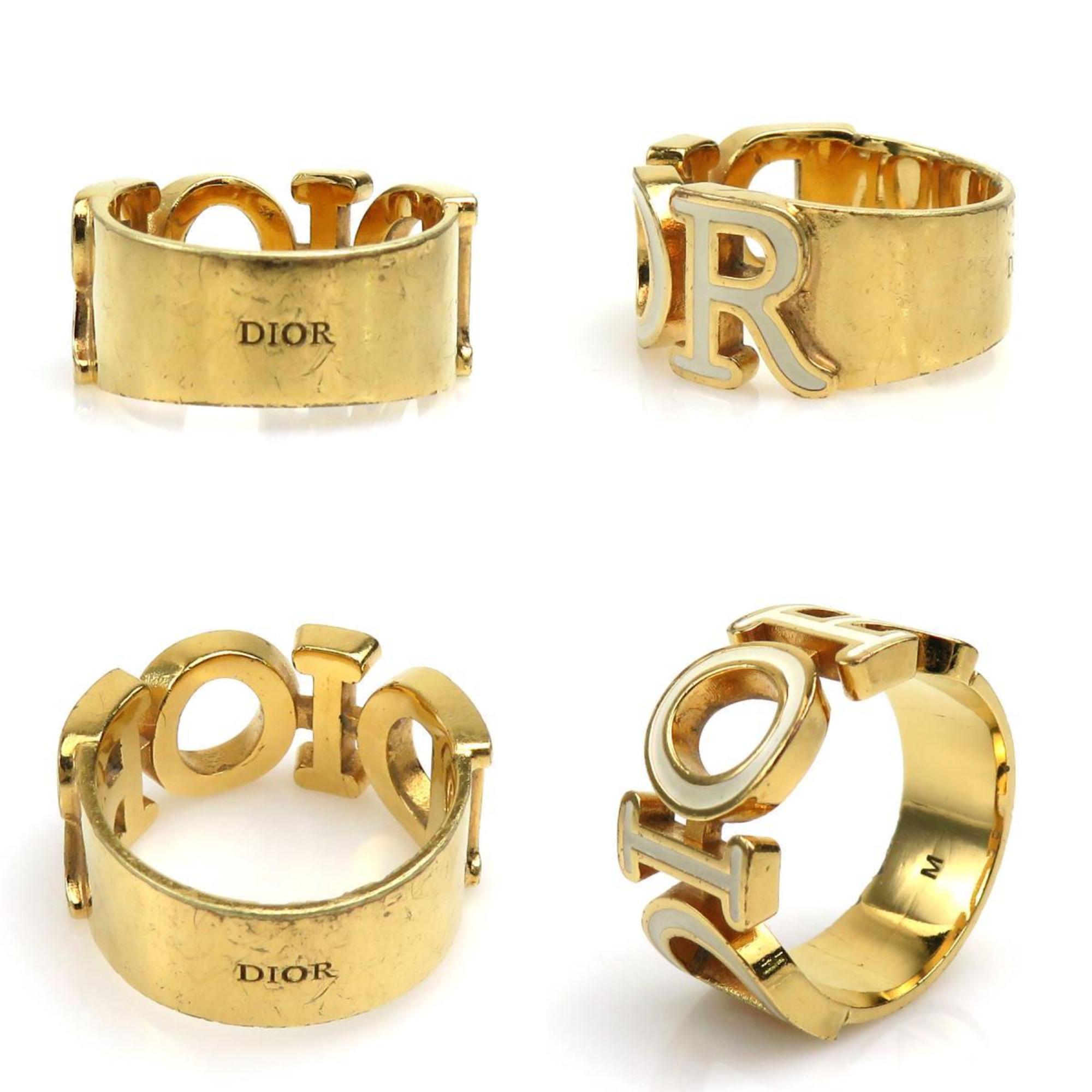 Christian Dior Gold Metal Band Ring (Pre-Owned)