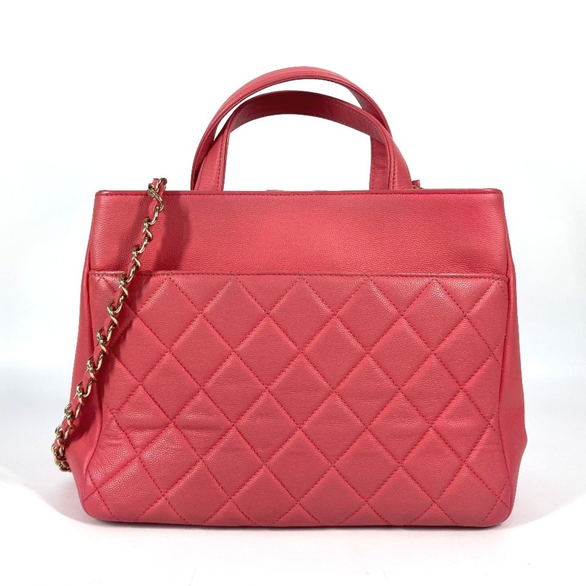 Chanel Pink Grained Calfskin Shoulder Bag Tote Bag (Pre-Owned)