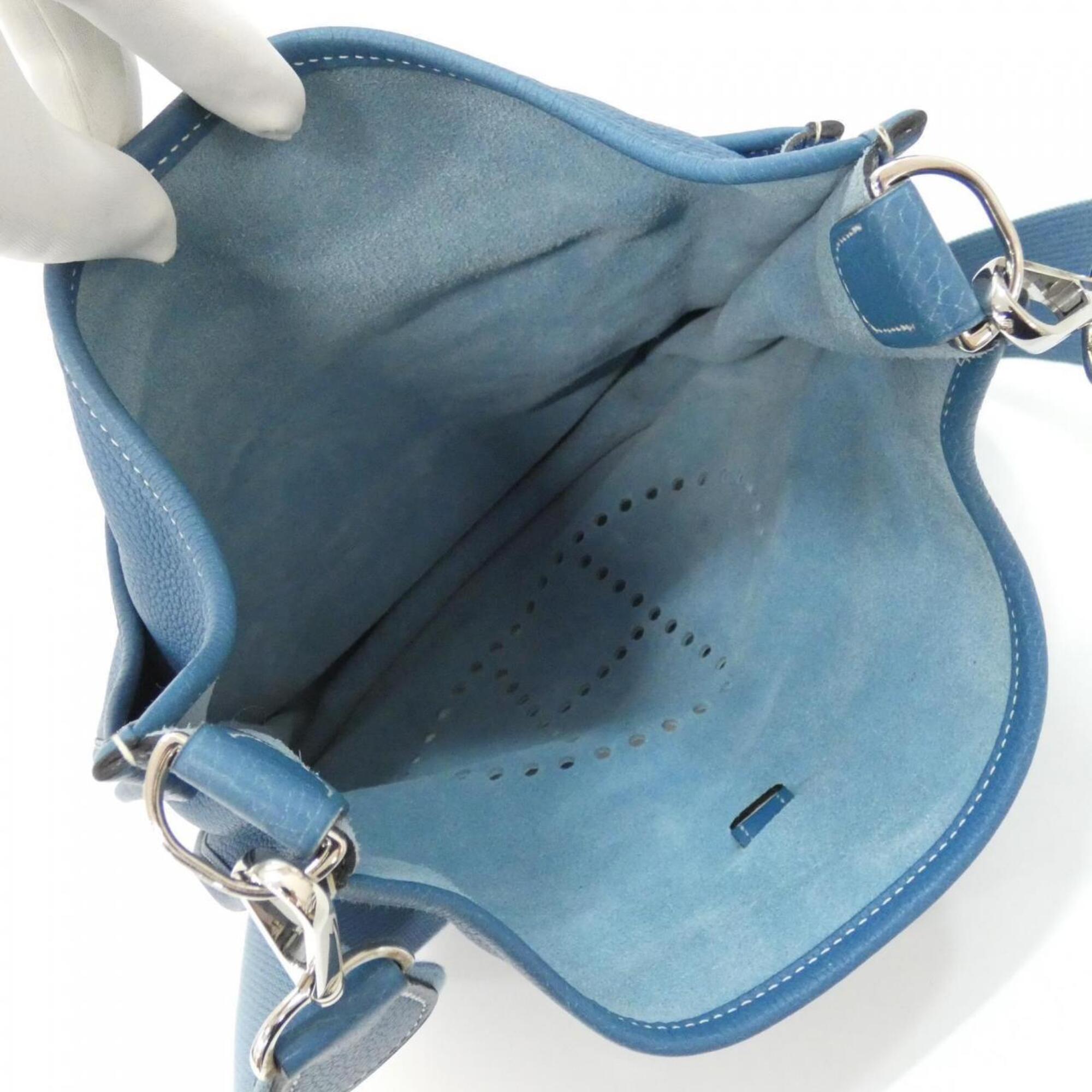 Hermes Blue Blue Jean Taurillon Clemence Leather Shoulder Bag (Pre-Owned)