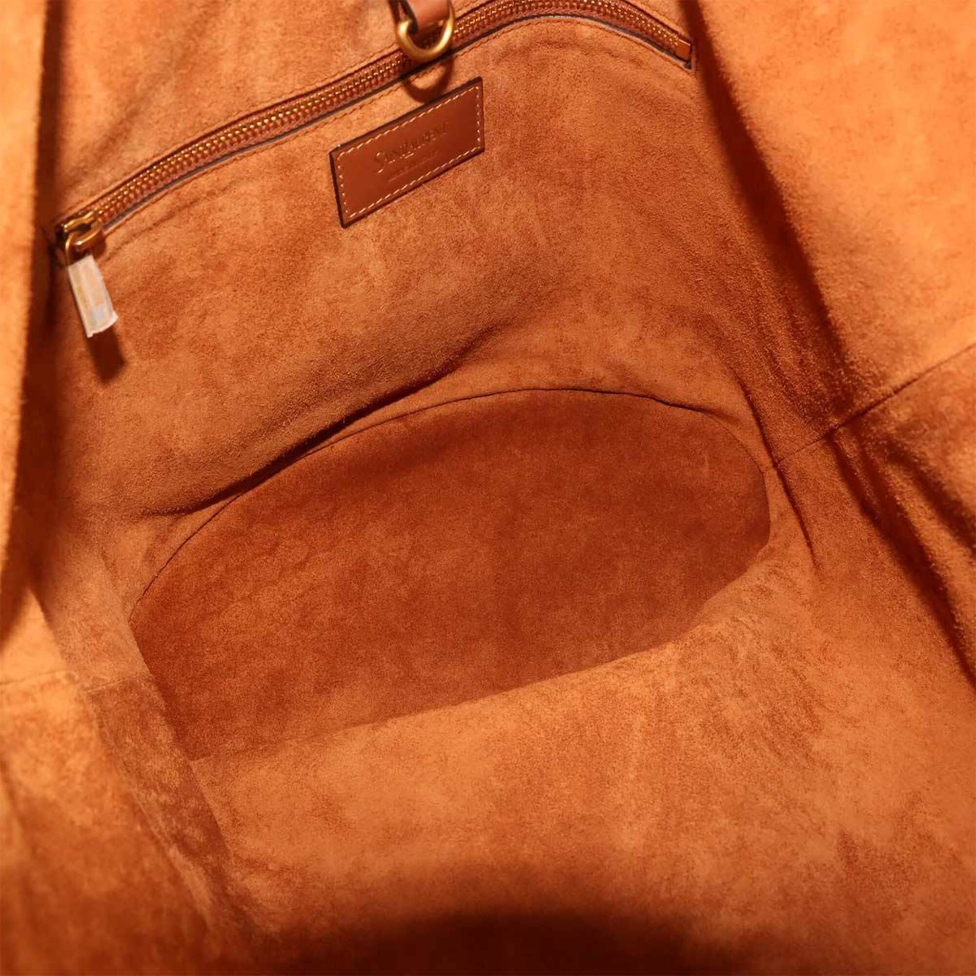 Saint Laurent Brown Leather Handbag Tote Bag (Pre-Owned)