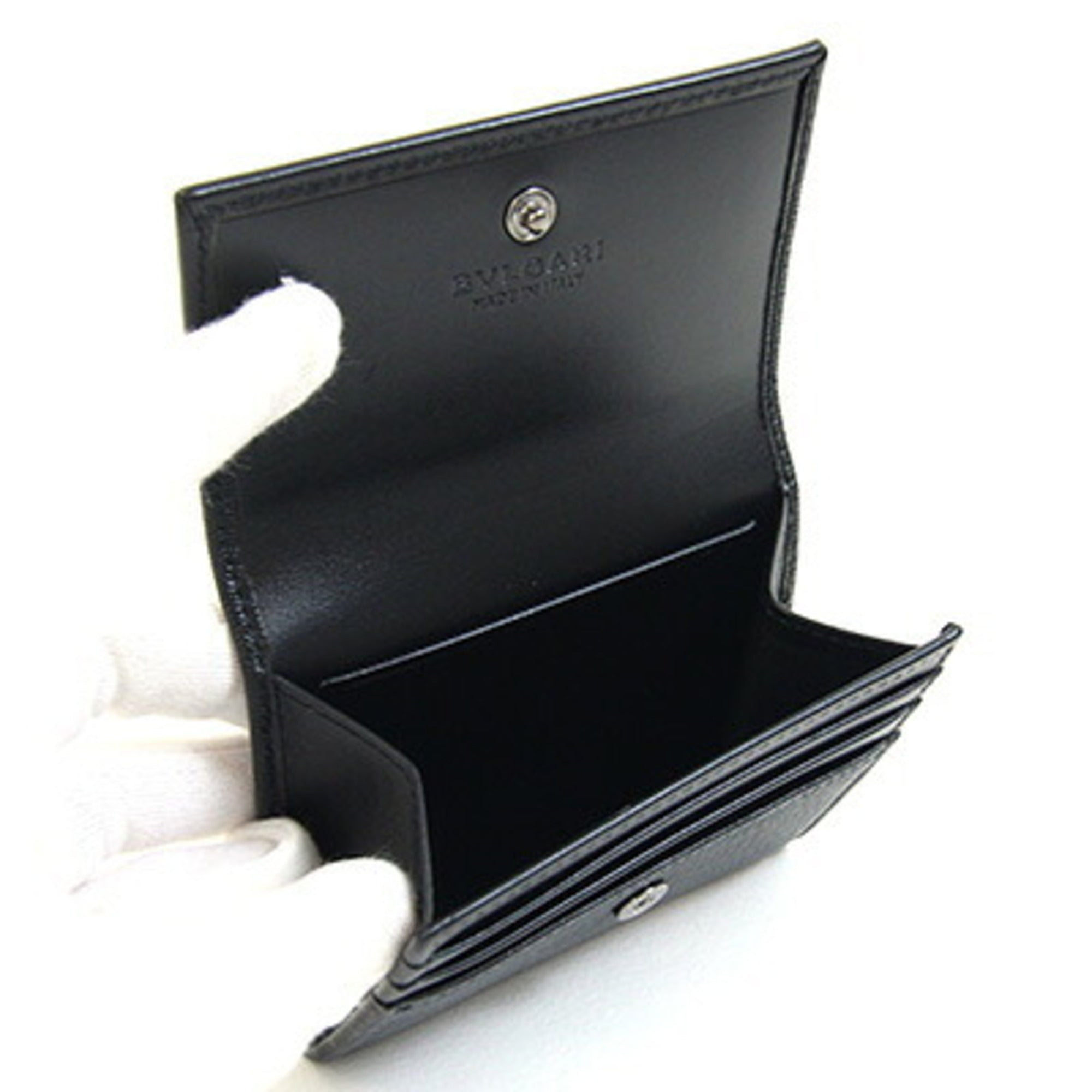 Bvlgari Black Leather Coin Purse/Coin Case (Pre-Owned)