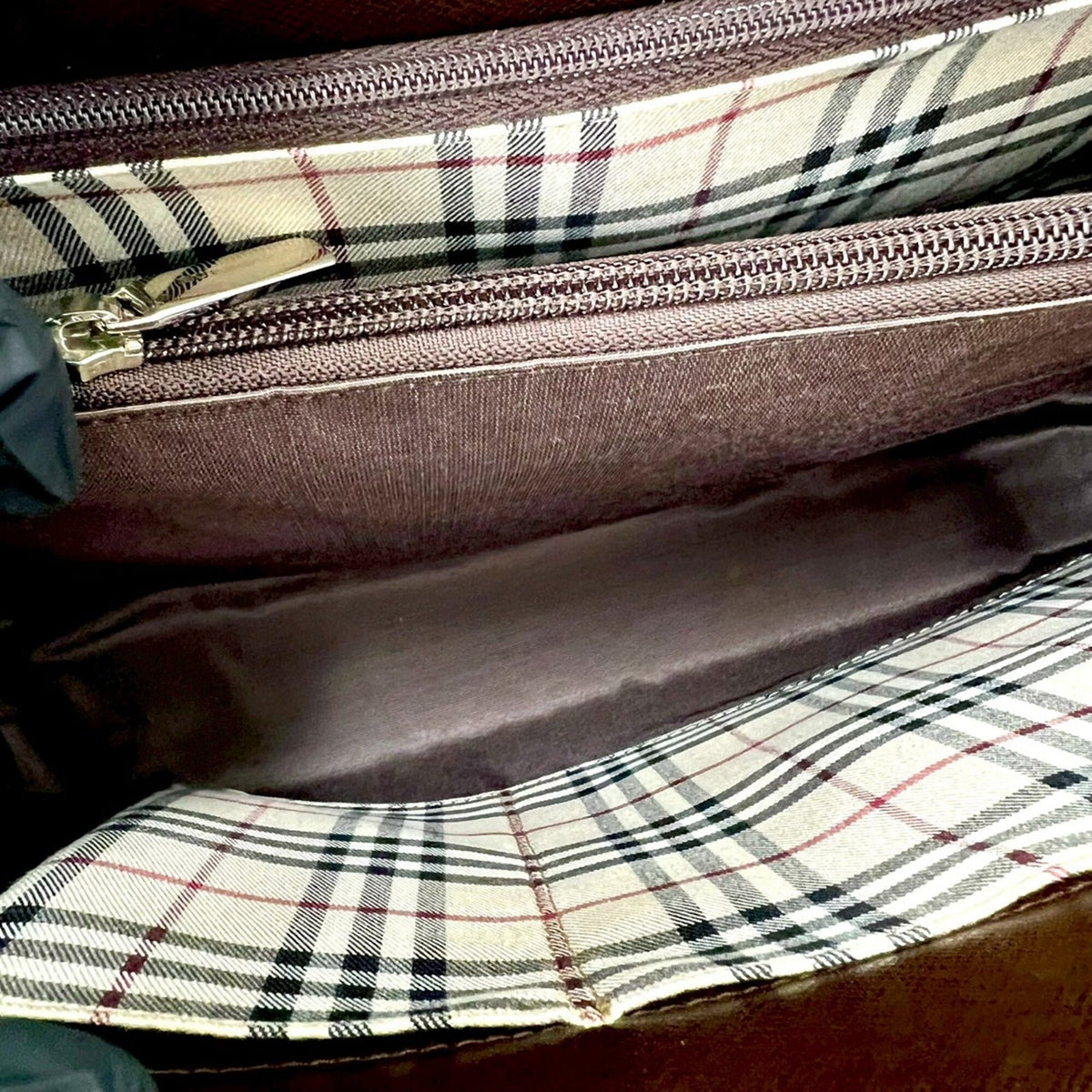 Burberry Brown Leather Handbag Tote Bag (Pre-Owned)