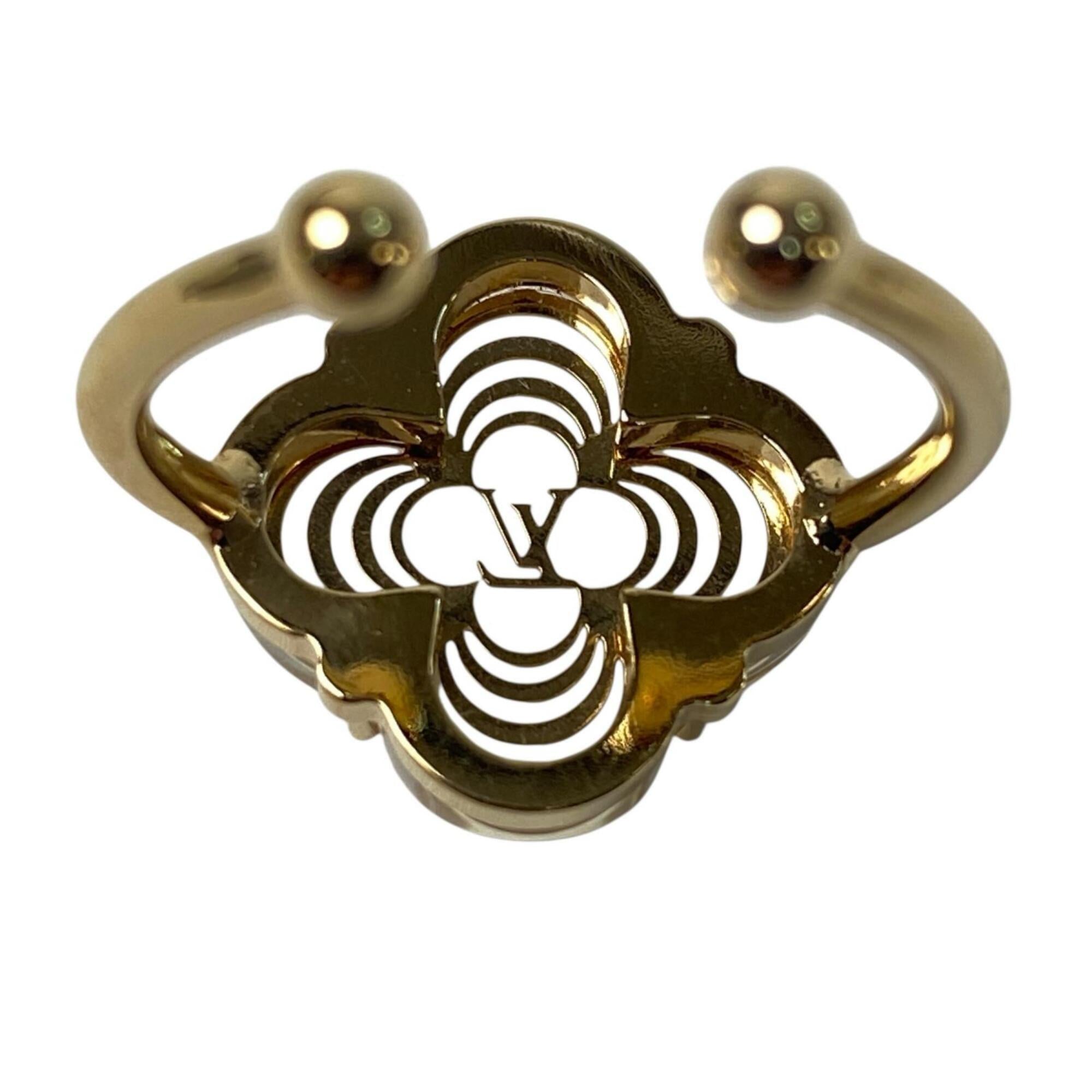 Louis Vuitton Gold Clear Metal Band Ring (Pre-Owned)