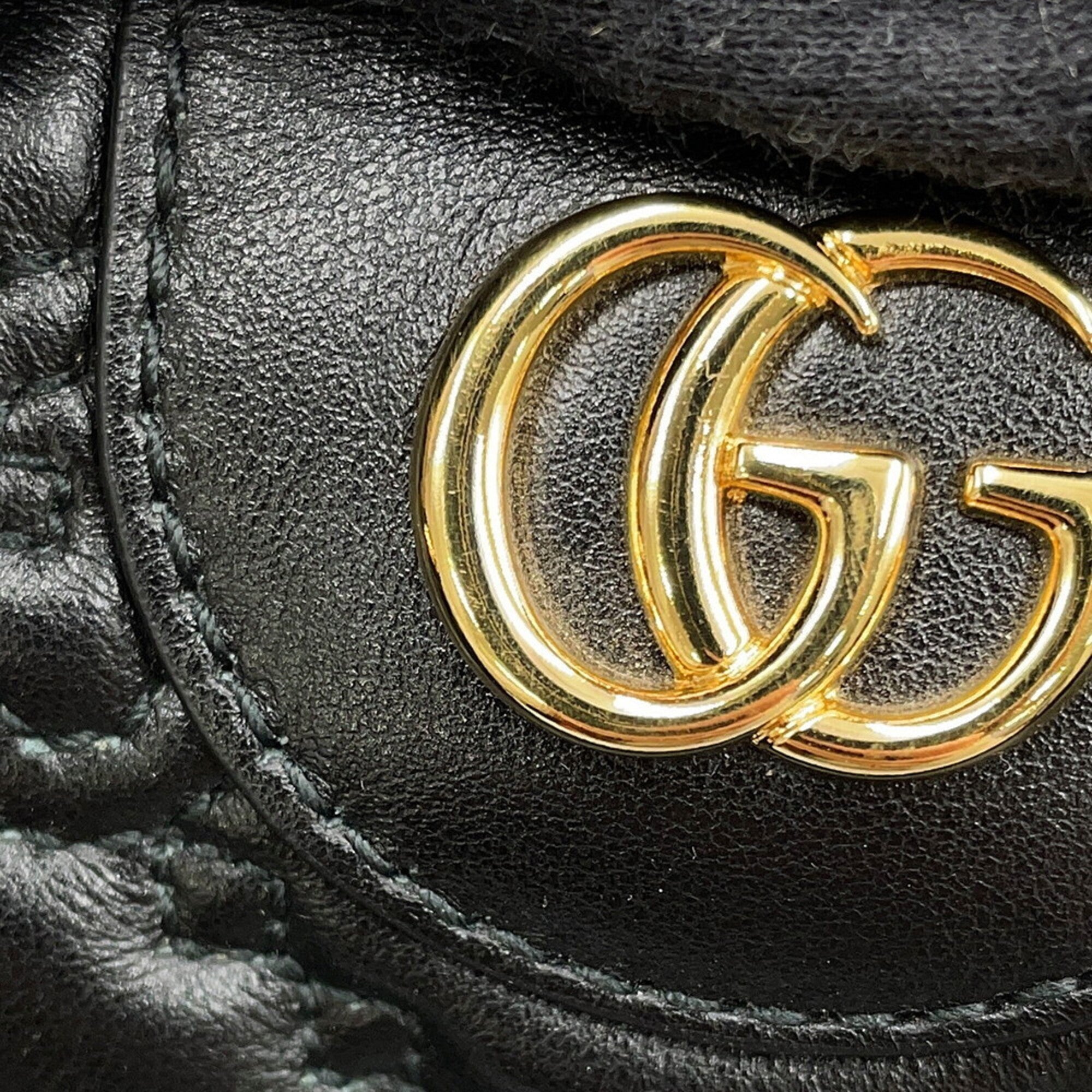 Gucci Black Leather Handbag Shoulder Bag (Pre-Owned)