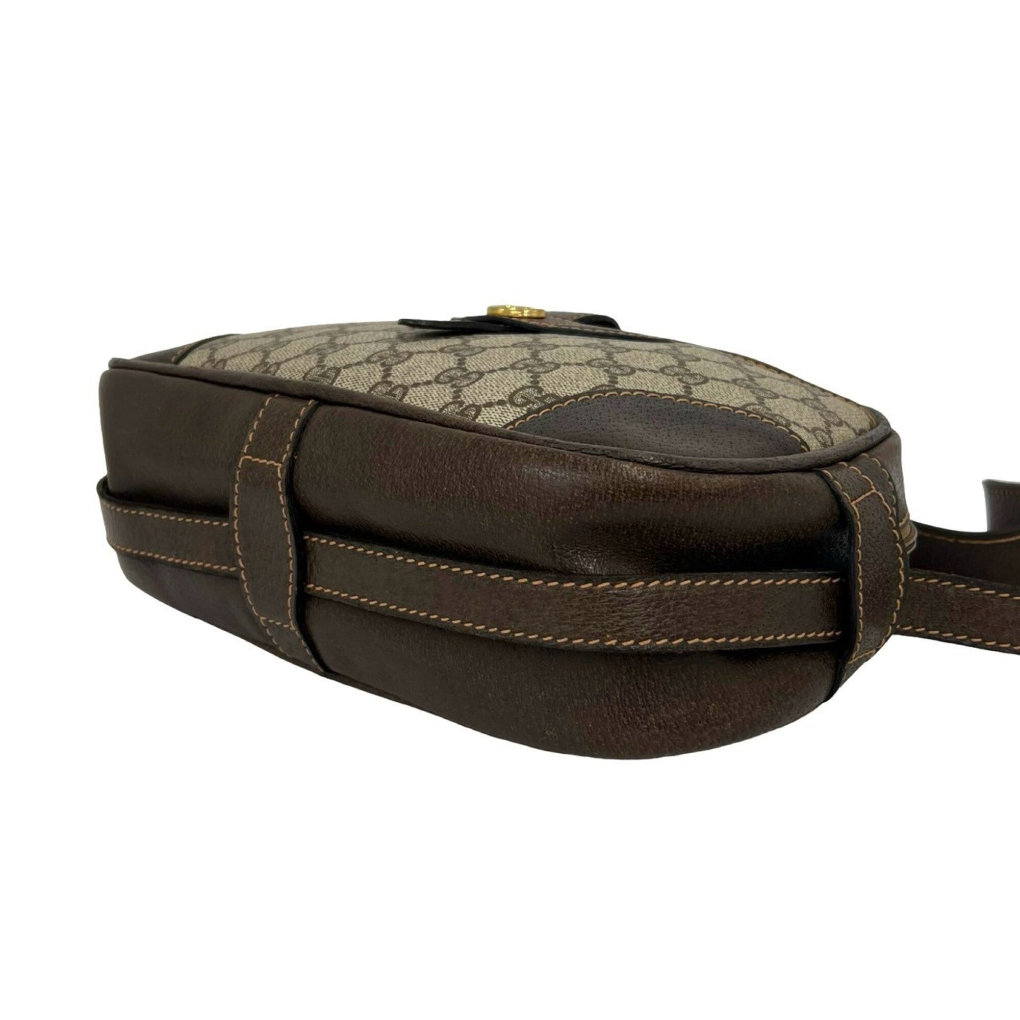 Gucci Brown Leather Pvc Pochette Shoulder Bag (Pre-Owned)