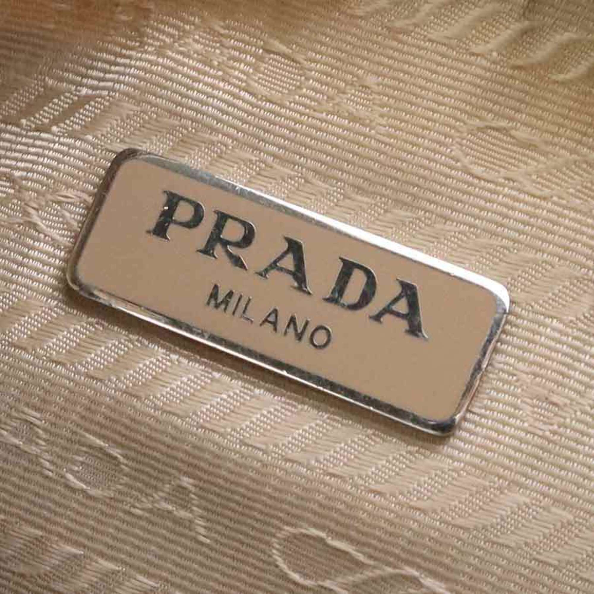 Prada Beige Nylon Shoulder Bag (Pre-Owned)