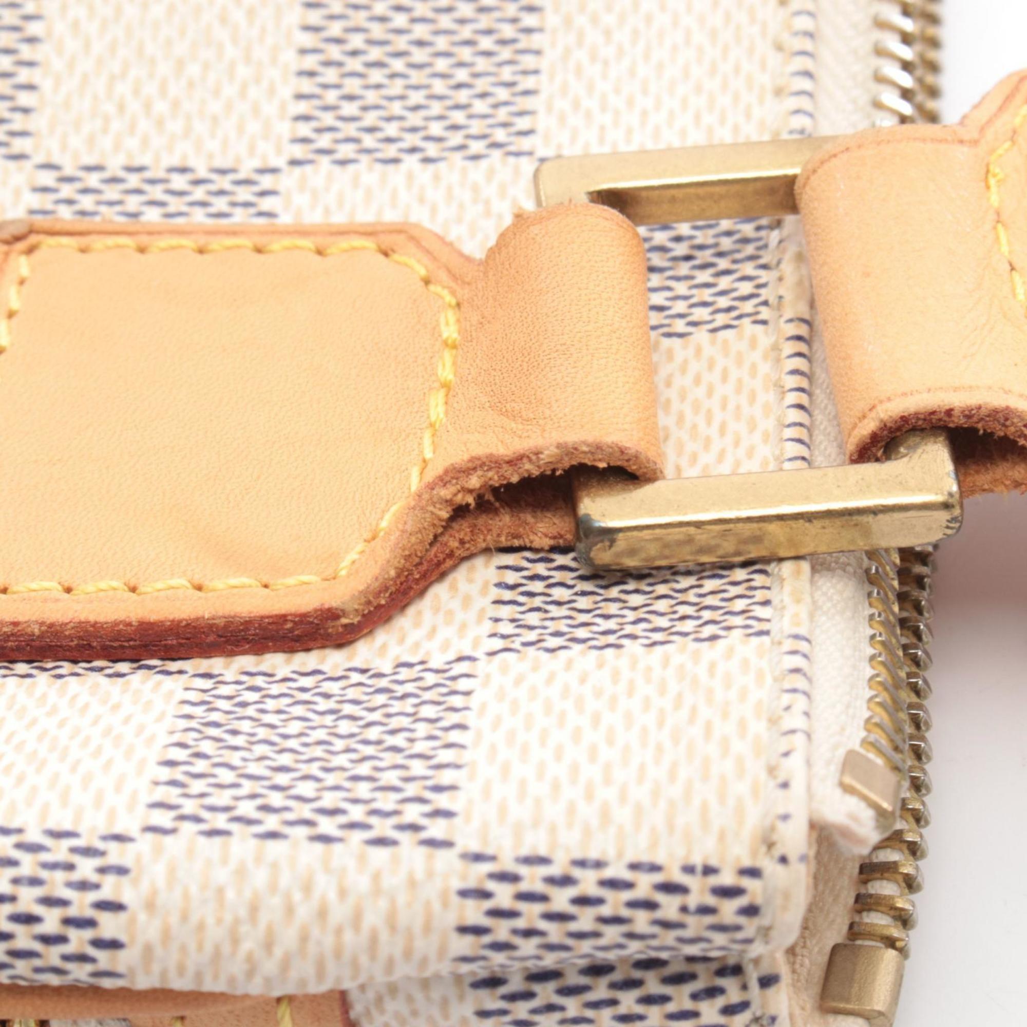 Louis Vuitton Damier Azur White Coated Canvas Leather Handbag Shoulder Bag (Pre-Owned)