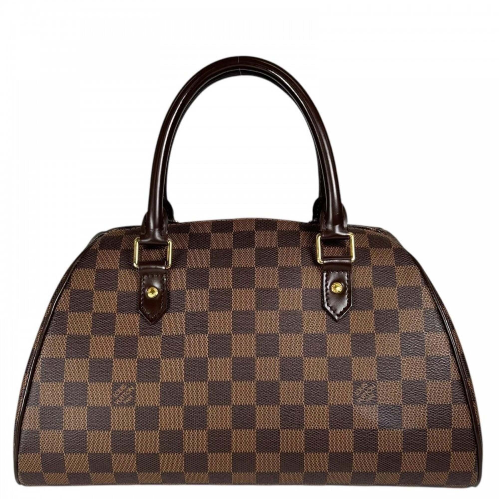 Louis Vuitton Brown White Damier Canvas Handbag (Pre-Owned)