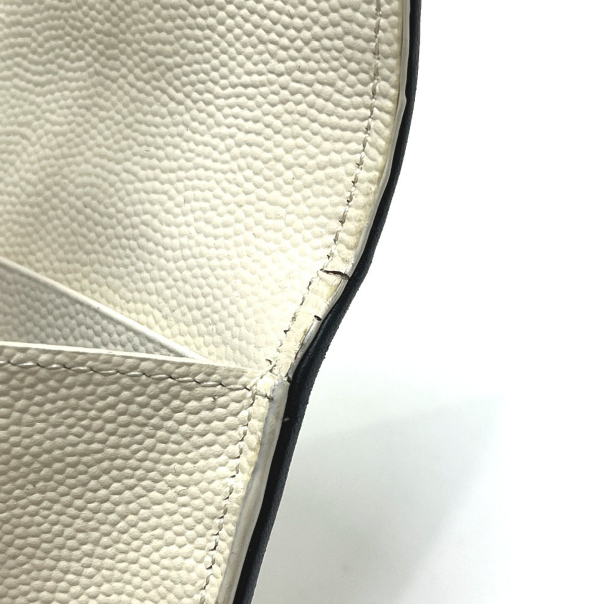 Yves Saint Laurent Black White Leather Long Wallet (Bi-Fold) (Pre-Owned)