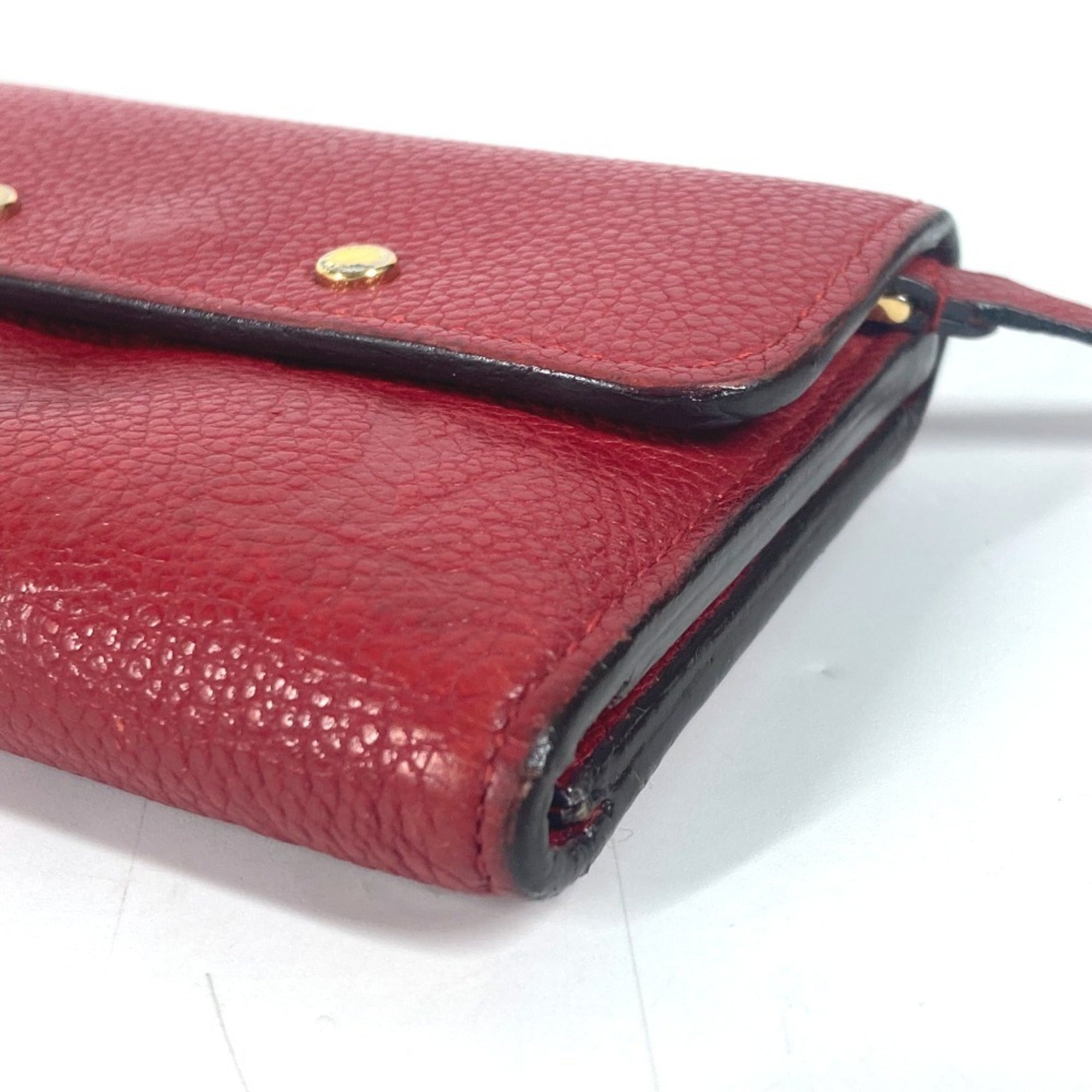 Louis Vuitton Cerise Red Color Monogram Empreinte Wallet (Tri-Fold) (Pre-Owned)