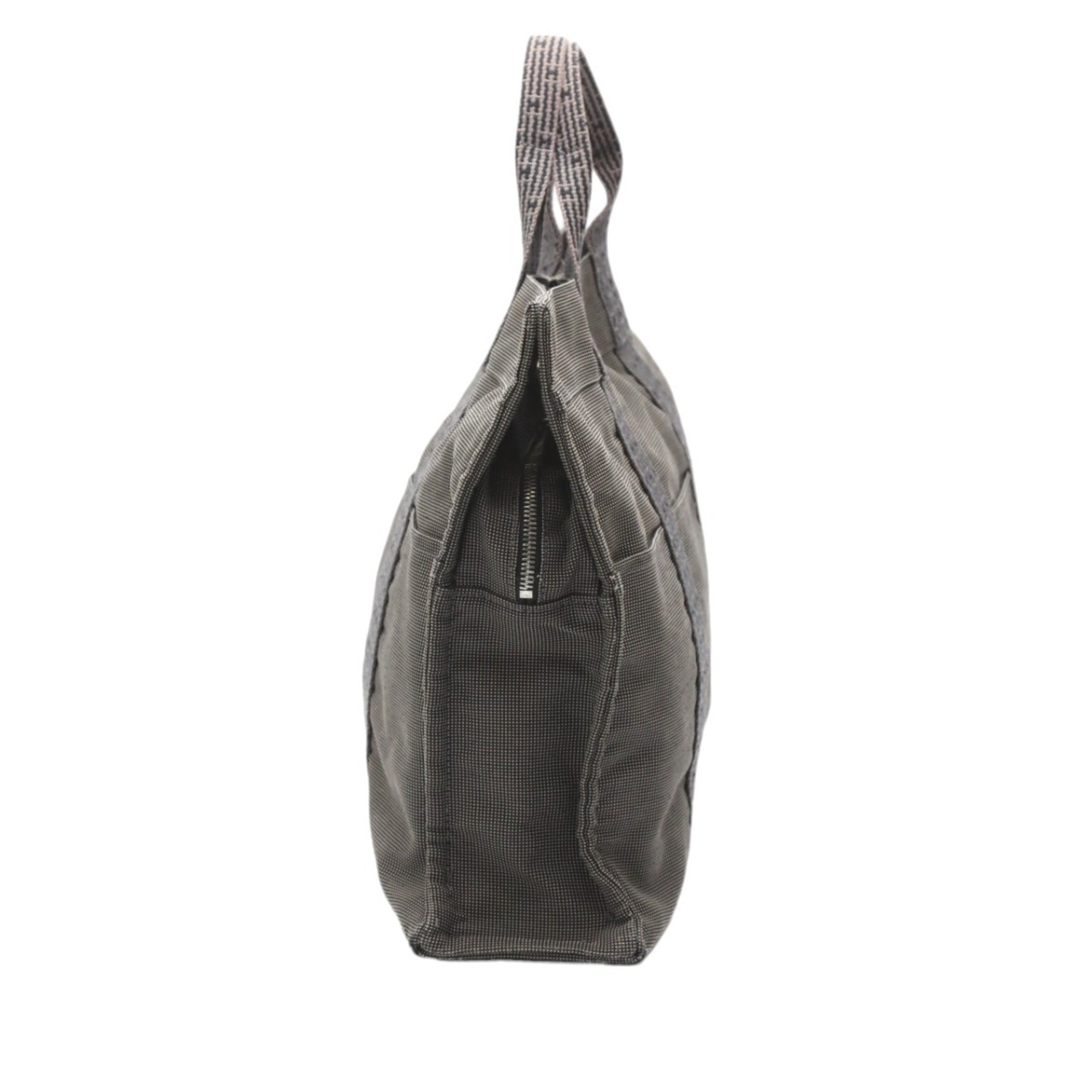 Hermes Her Line Gray Canvas Tote Bag (Pre-Owned)