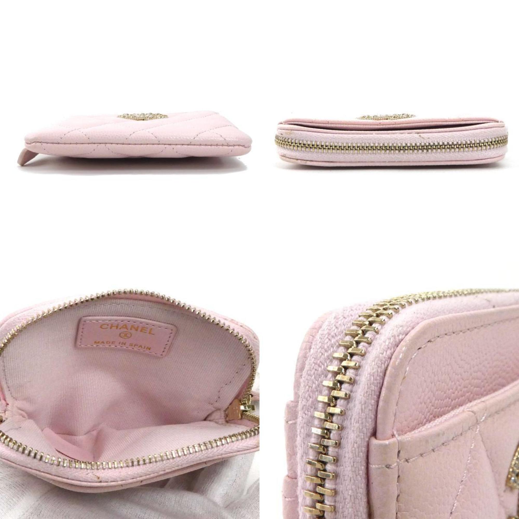 Chanel Light Pink Grained Calfskin Coin Purse/Coin Case (Pre-Owned)