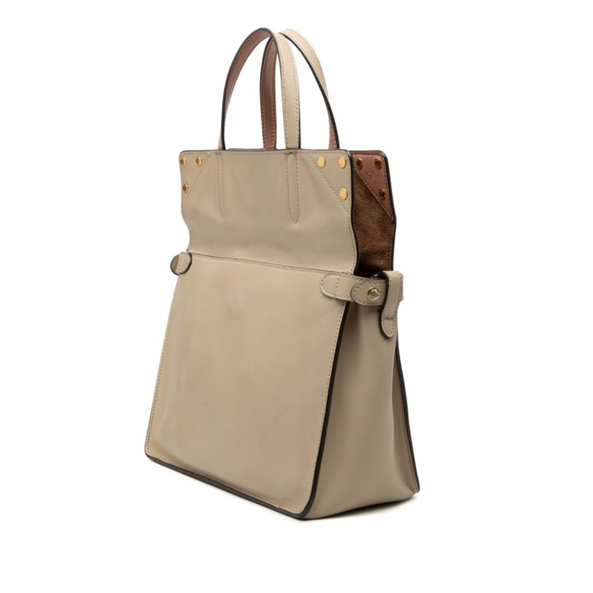 Fendi Beige Leather Handbag Shoulder Bag (Pre-Owned)