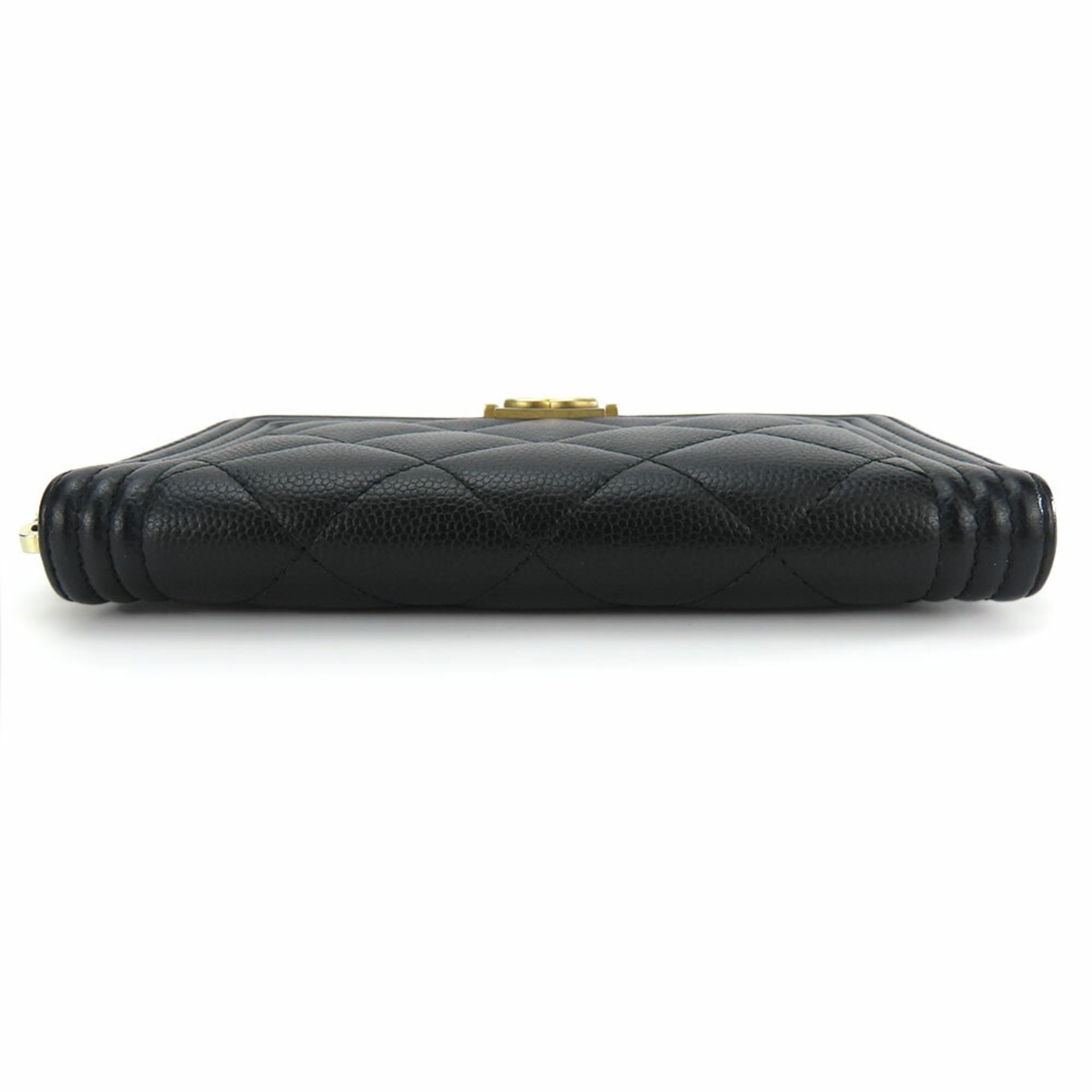 Chanel Black Grained Calfskin Coin Purse/Coin Case (Pre-Owned)