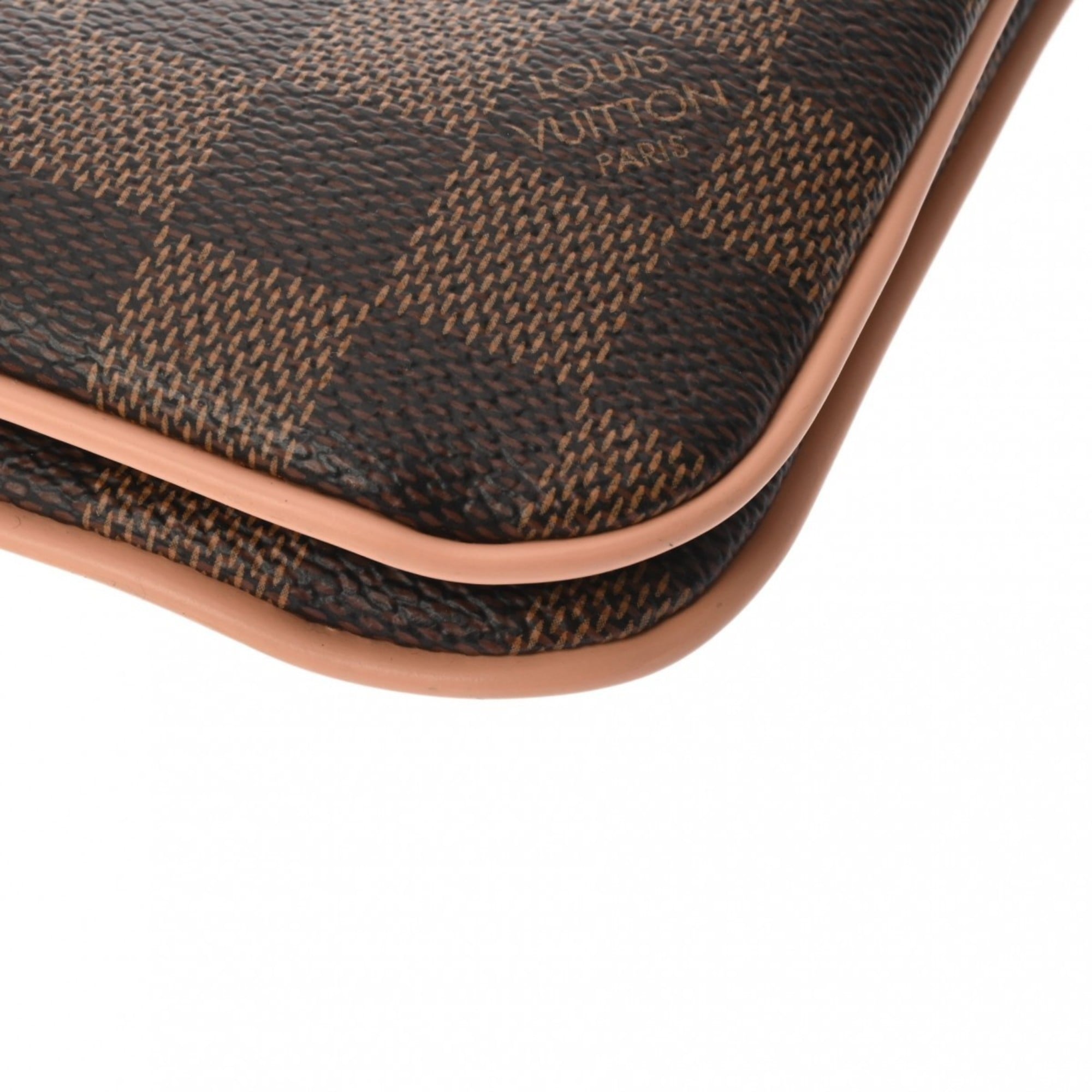 Louis Vuitton Brown Pink Damier Canvas Pochette Shoulder Bag (Pre-Owned)
