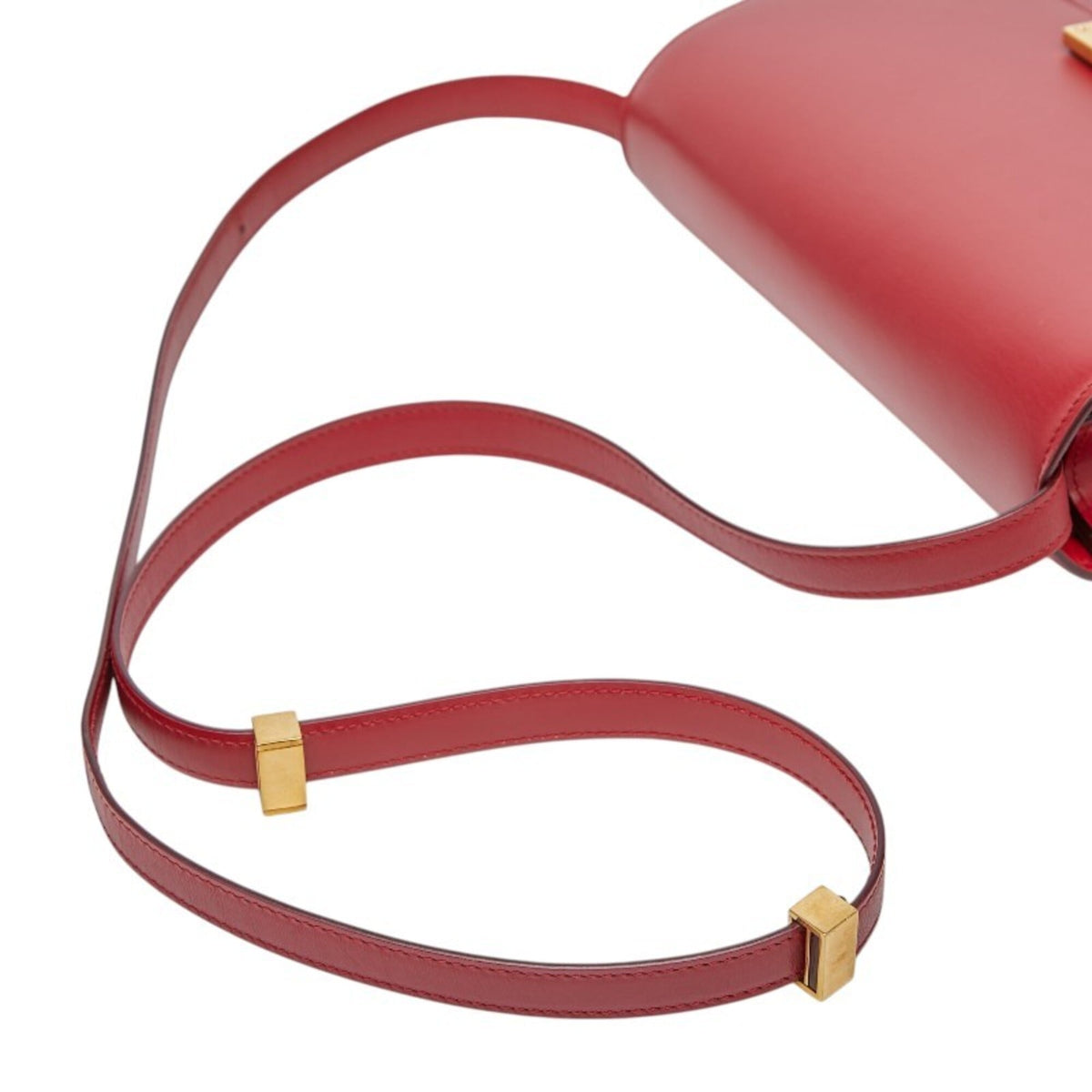 Celine Red Color Leather Handbag Shoulder Bag (Pre-Owned)