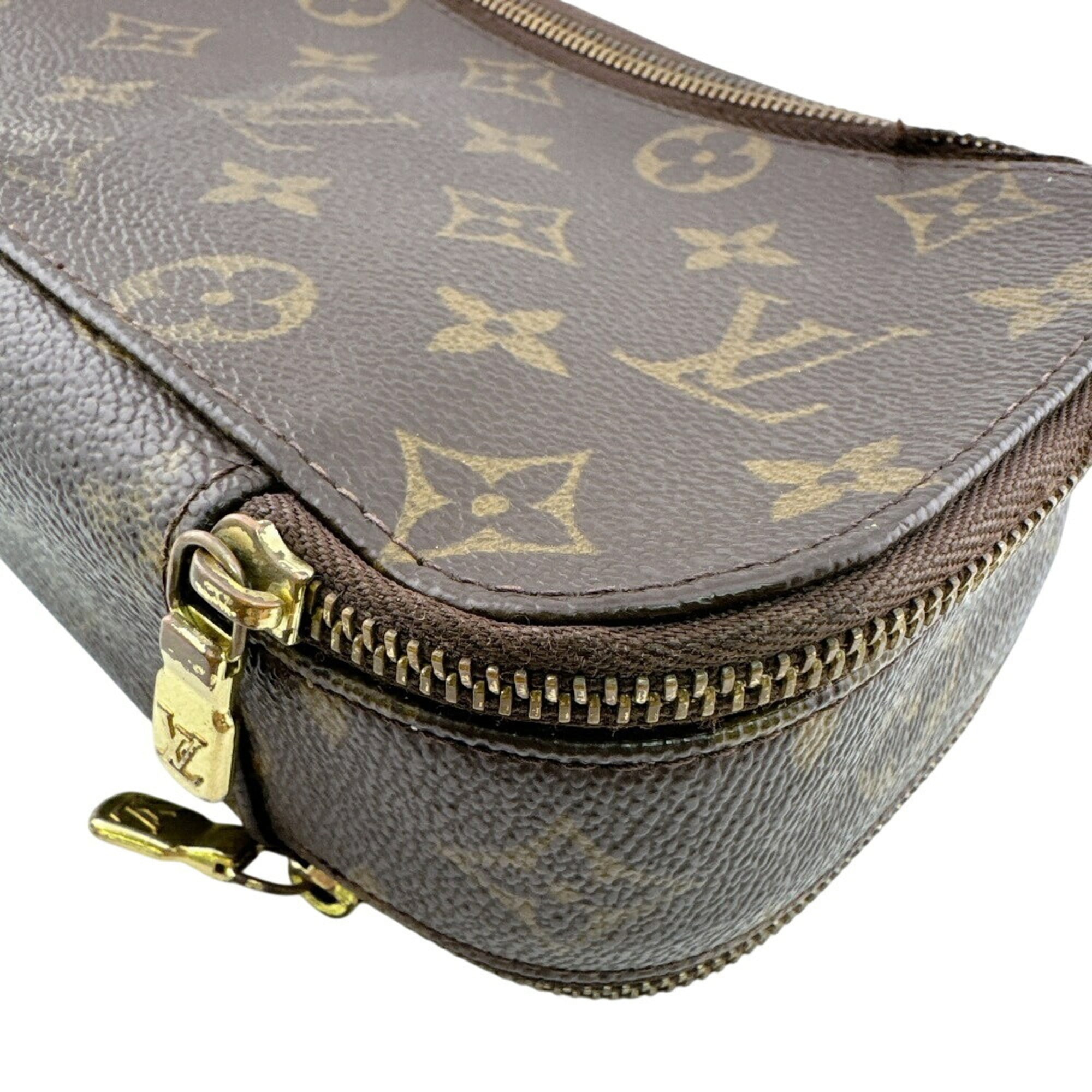 Louis Vuitton Monogram Brown Leather Pouch (Pre-Owned)