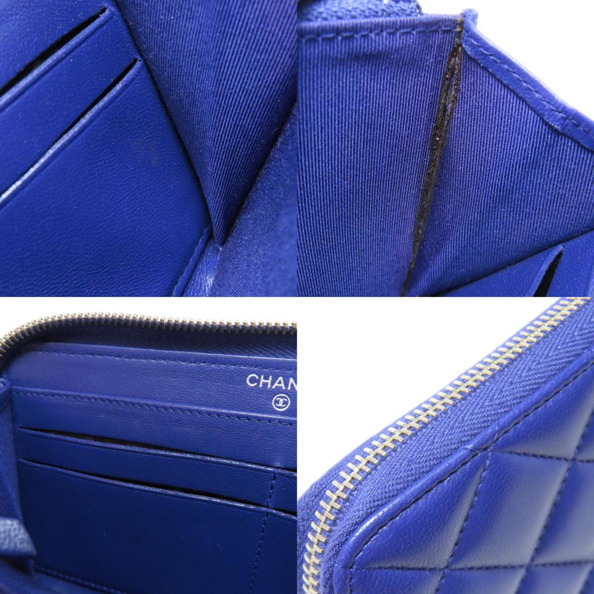 Chanel Purple Leather Long Wallet (Bi-Fold) (Pre-Owned)