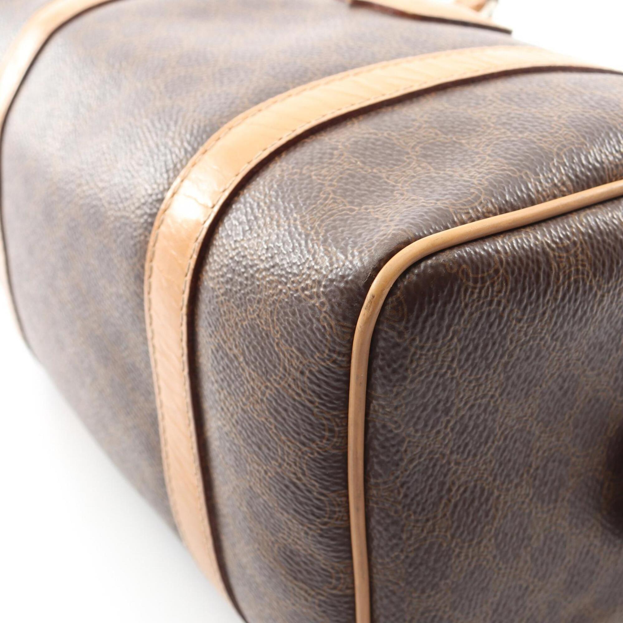 Celine Brown Coated Canvas Leather Handbag Tote Bag (Pre-Owned)