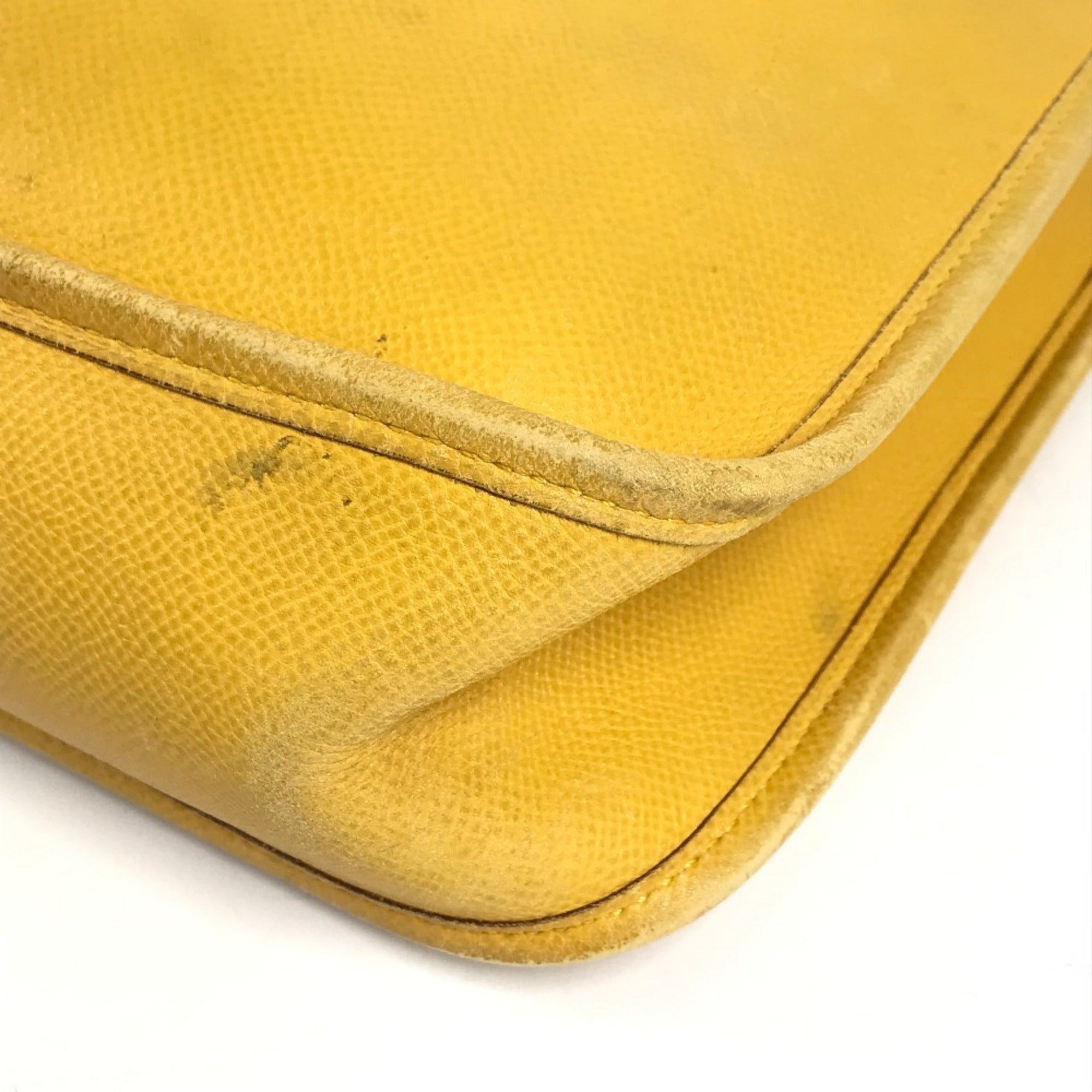 Hermes Yellow Leather Pochette Shoulder Bag (Pre-Owned)