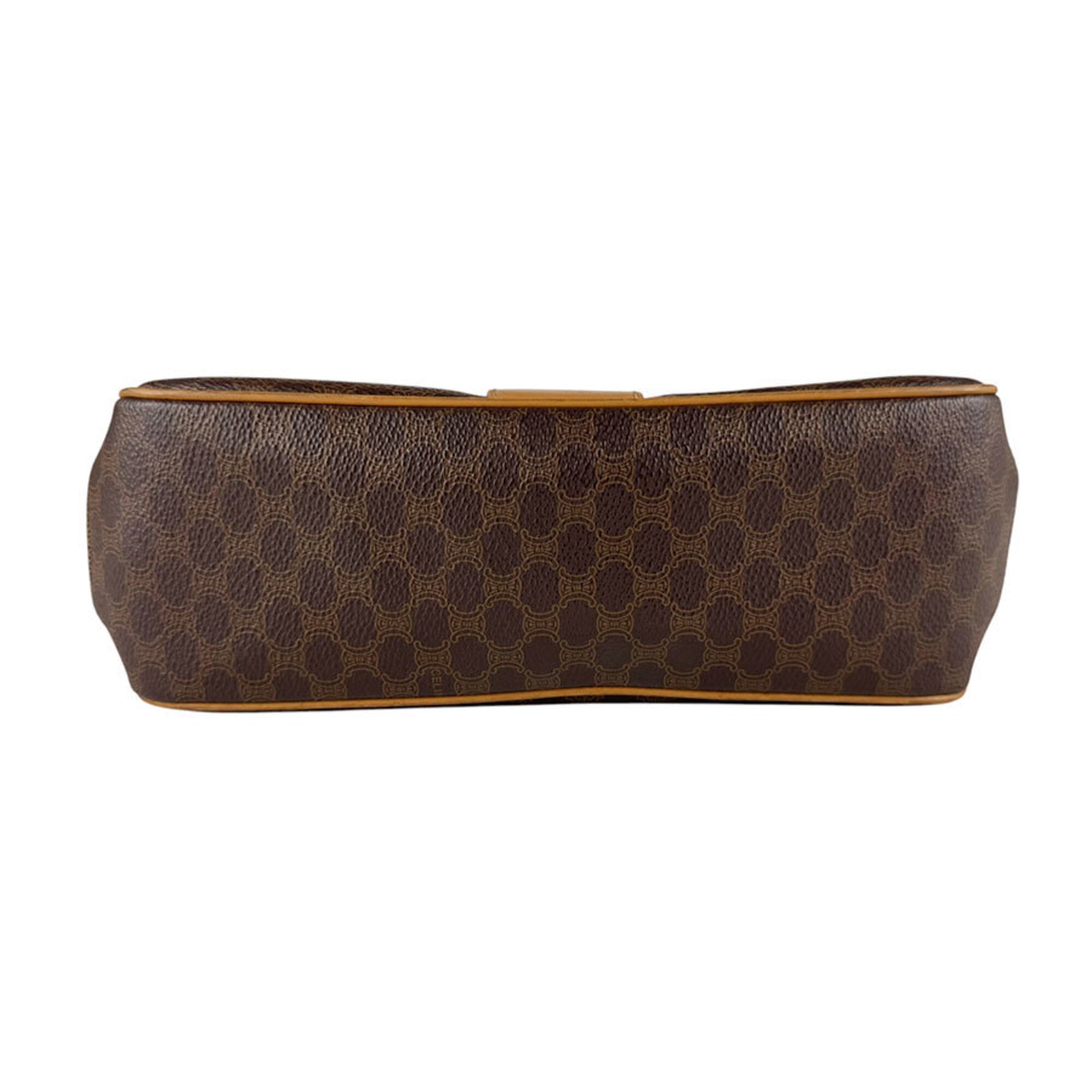 Celine Brown Coated Canvas Shoulder Bag (Pre-Owned)