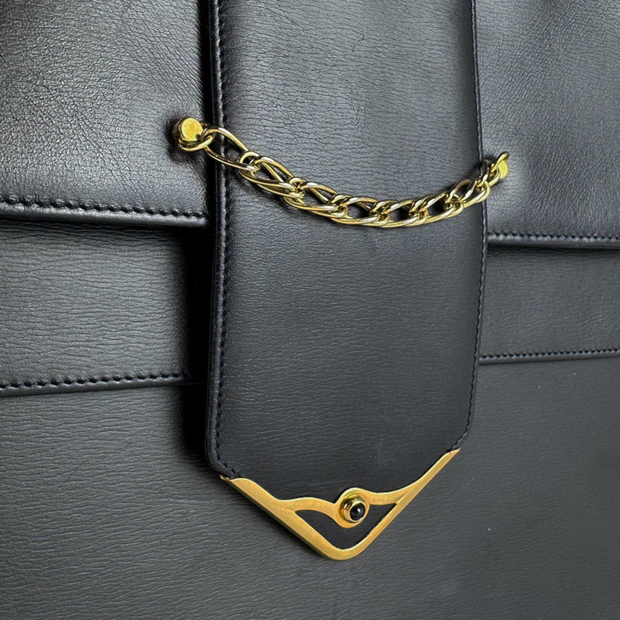 Cartier Navy Leather Shoulder Bag (Pre-Owned)