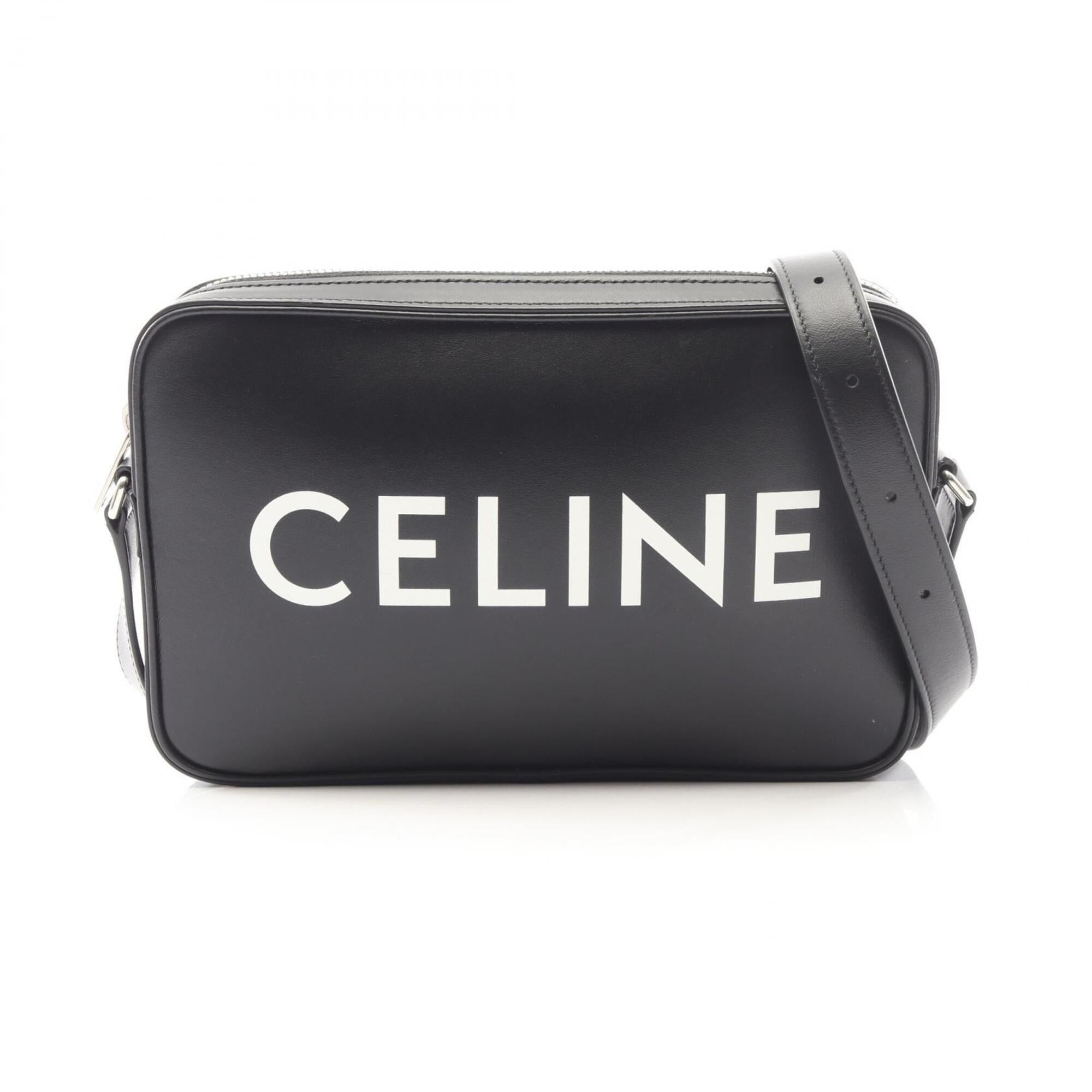 Celine Black Leather Handbag Messenger Bag Shoulder Bag (Pre-Owned)
